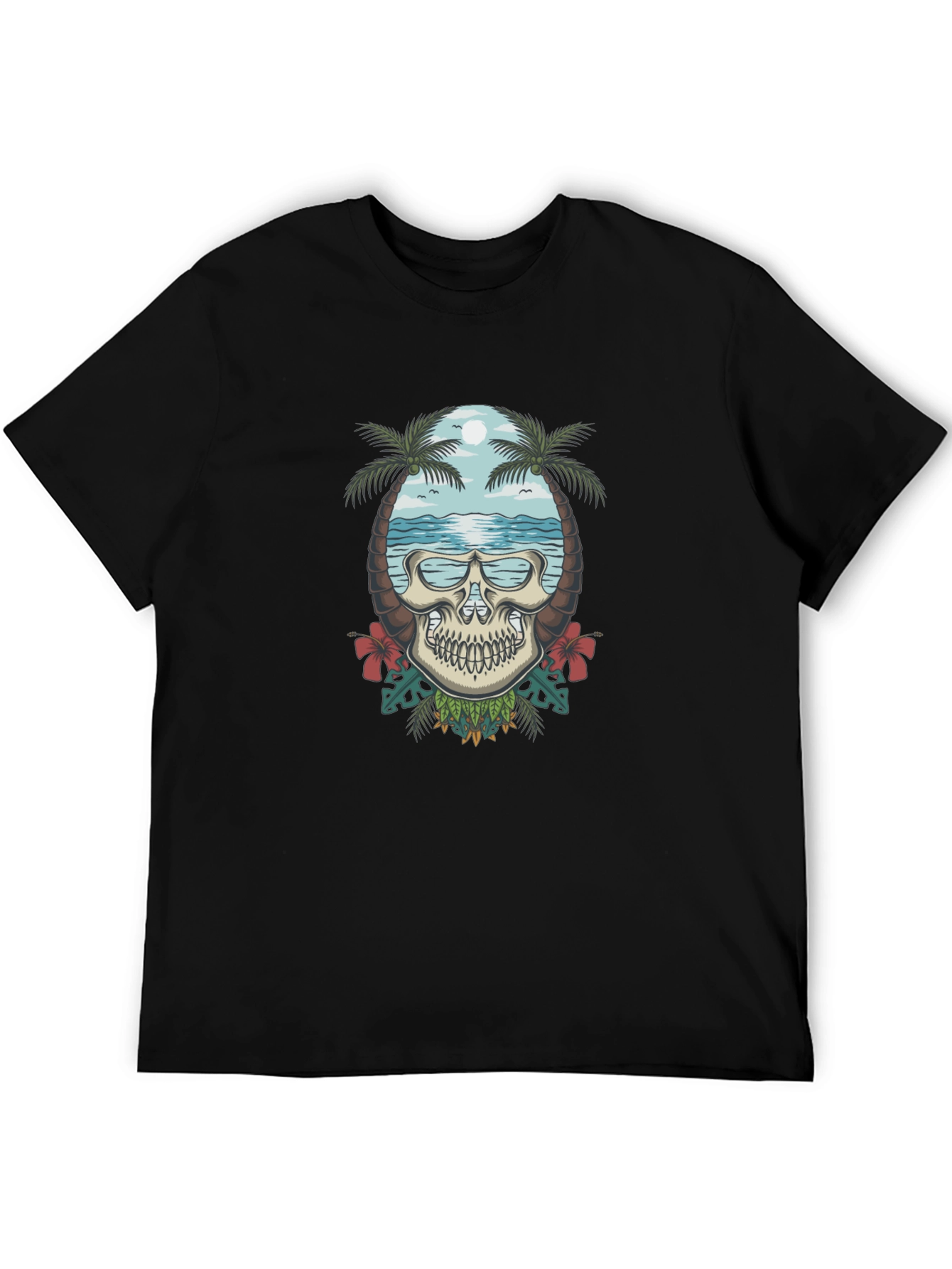 Skull Tropical Beach T-Shirt