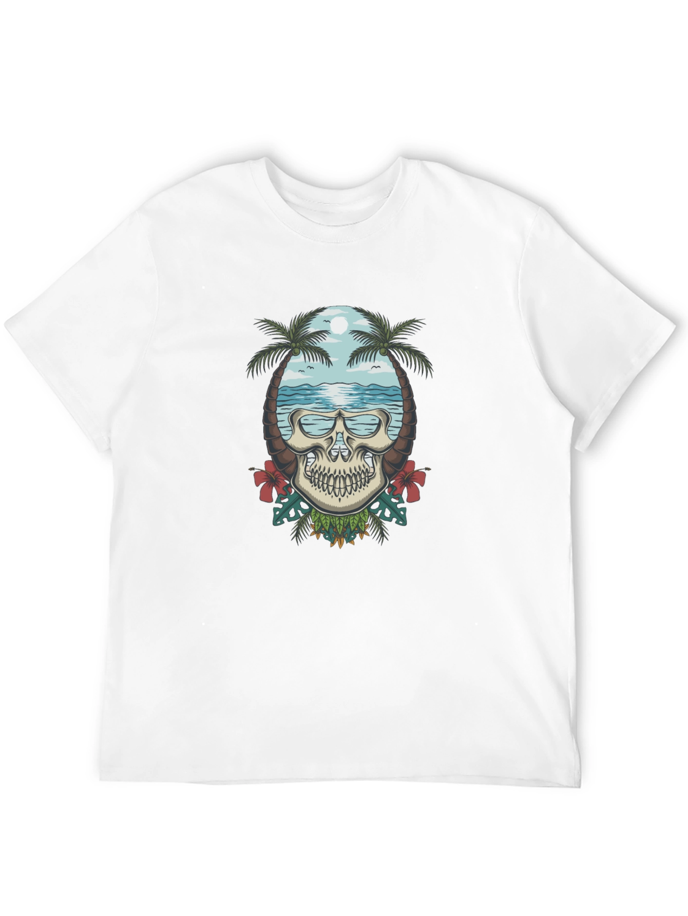 Skull Tropical Beach T-Shirt