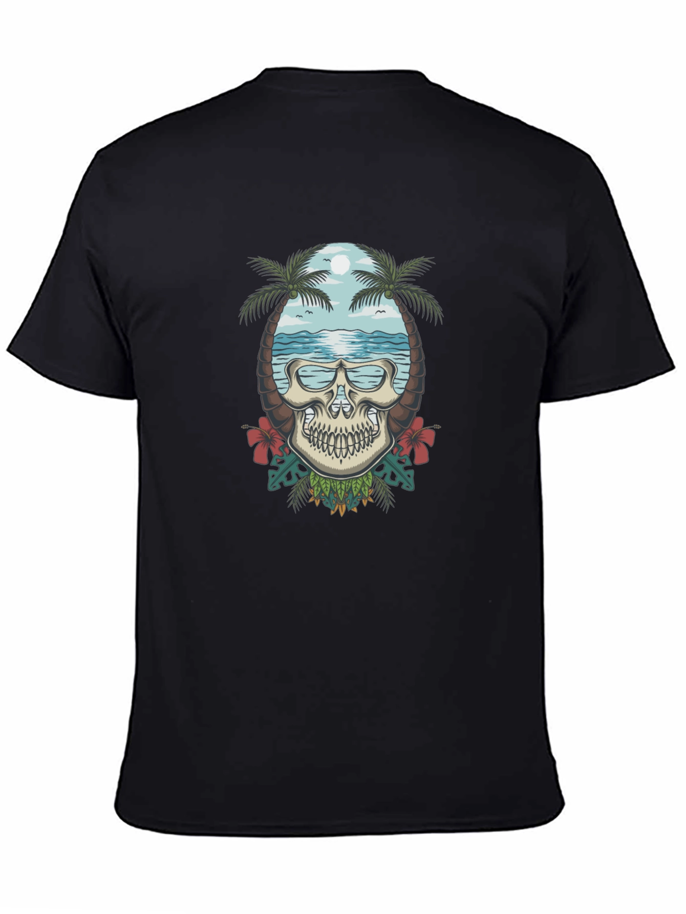 Skull Tropical Beach T-Shirt