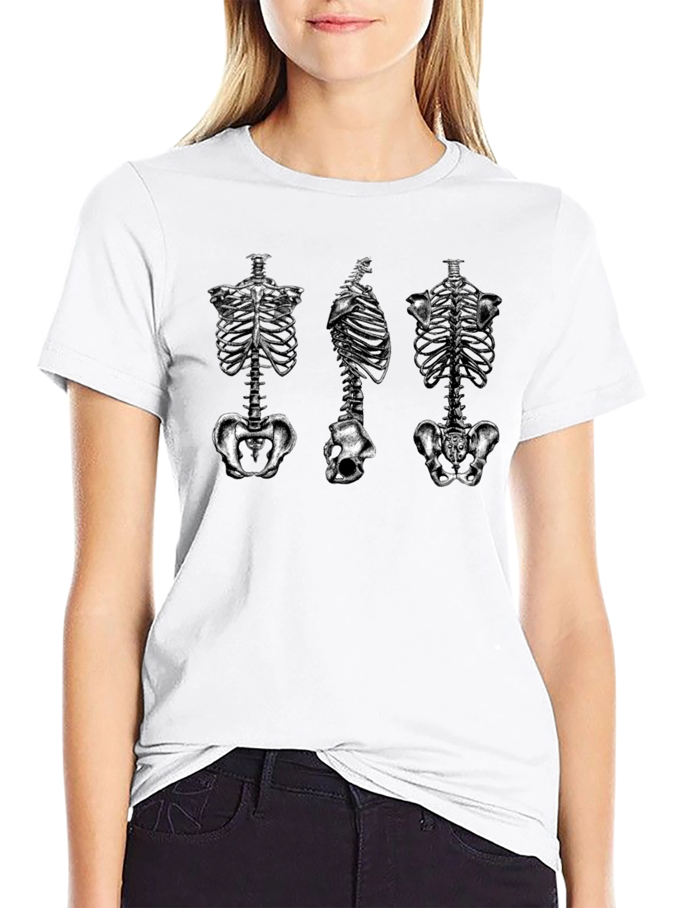 Anatomical Skeleton Rib Cage T-Shirt - Black