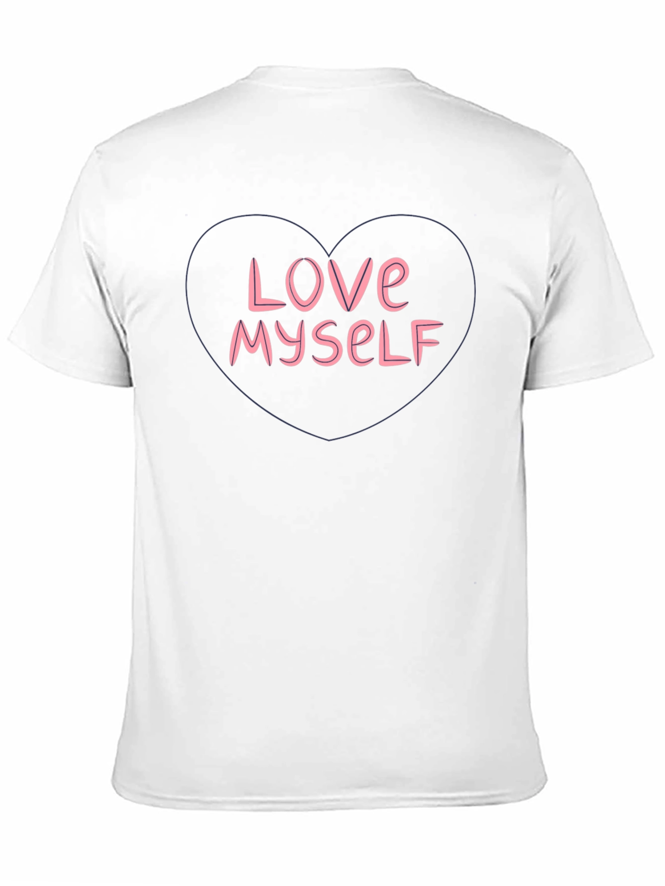 Love Myself Graphic Tee - Heart Design Black T-Shirt