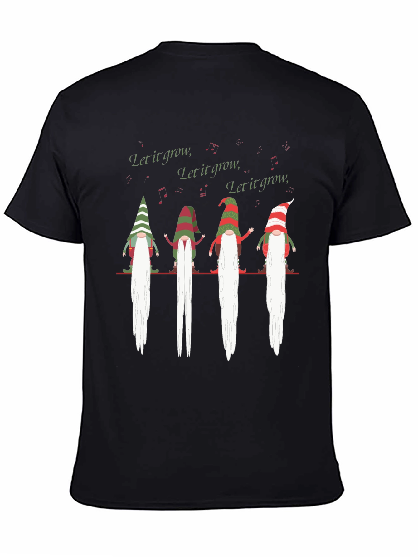 Let It Grow Gnomes Graphic T-Shirt - Black