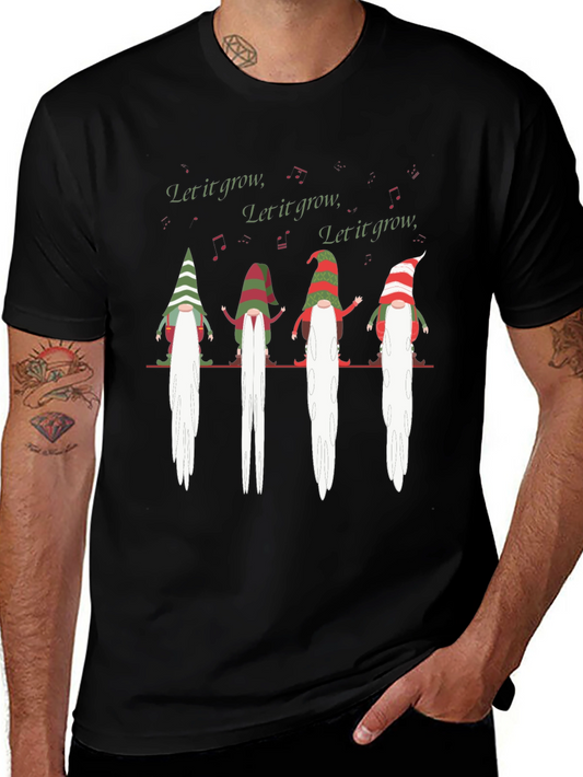 Let It Grow Gnomes Graphic T-Shirt - Black