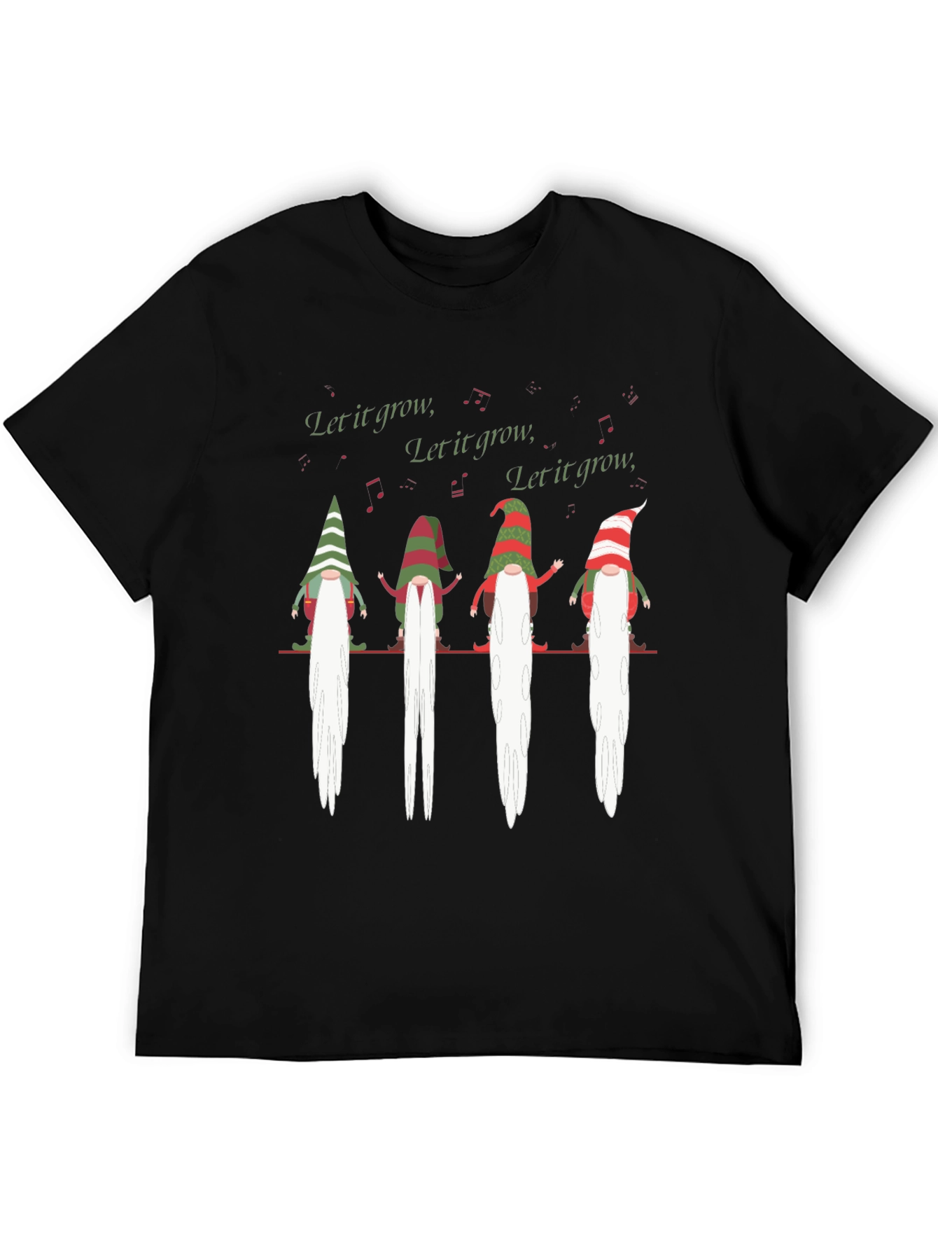 Let It Grow Gnomes Graphic T-Shirt - Black