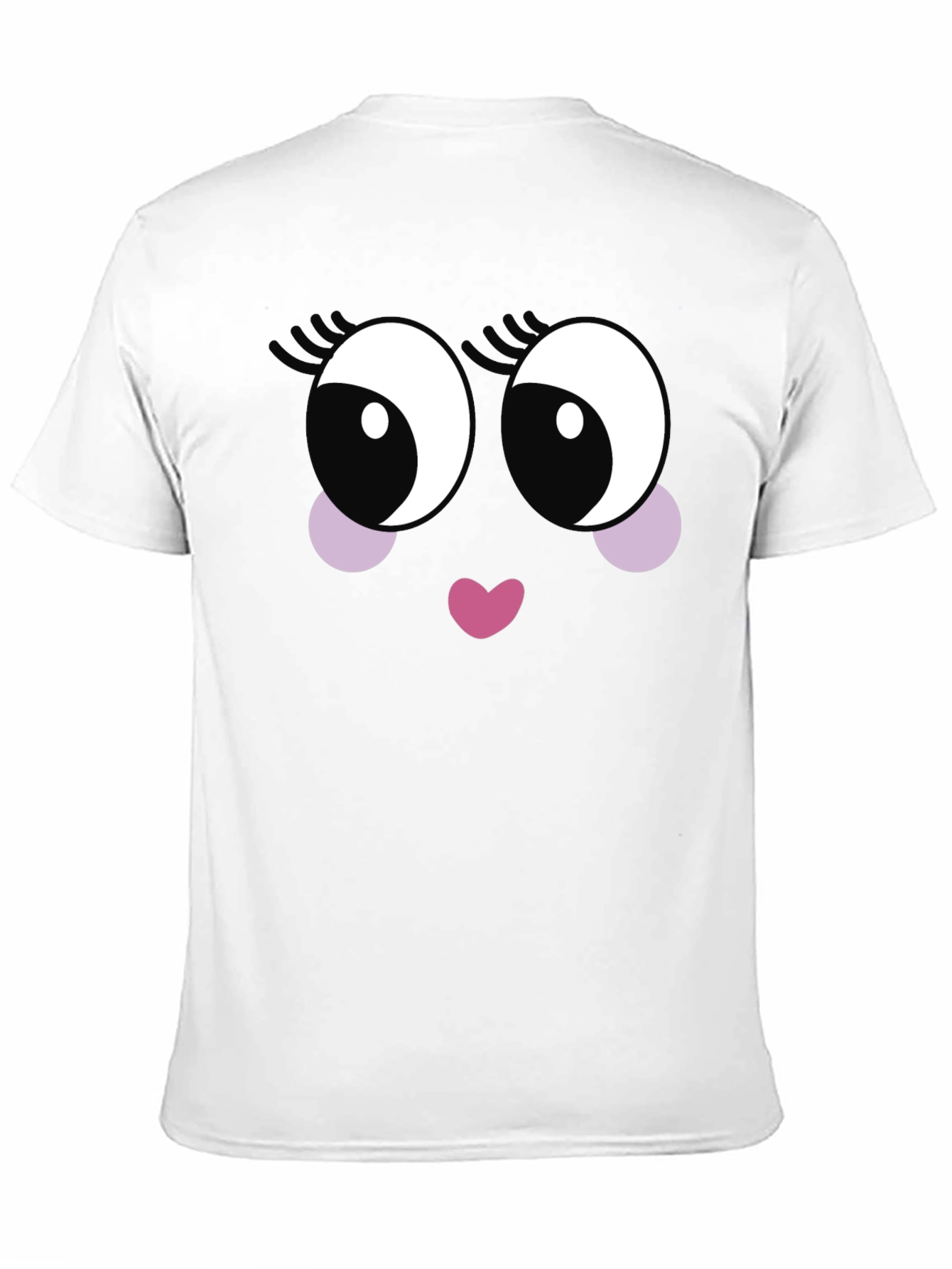 Cute Cartoon Face Black T-Shirt