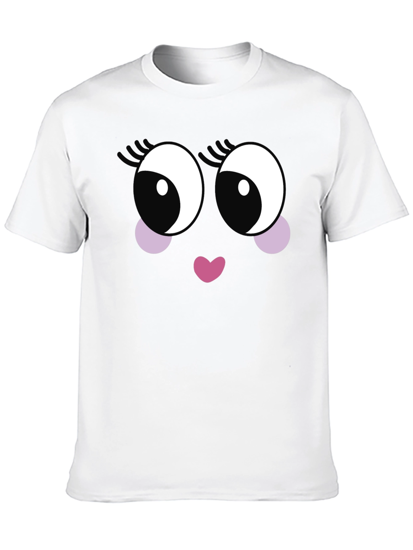 Cute Cartoon Face Black T-Shirt