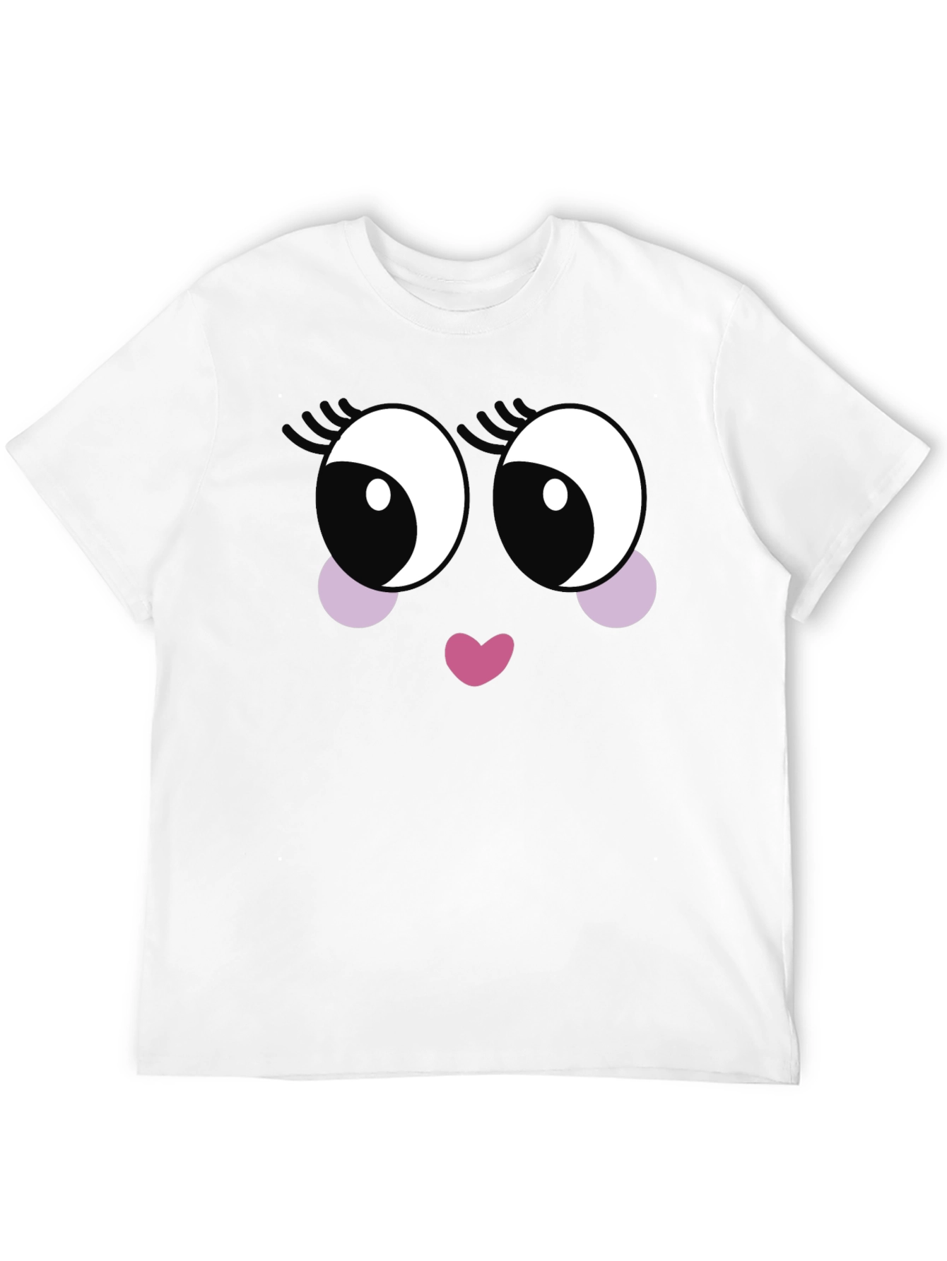 Cute Cartoon Face Black T-Shirt