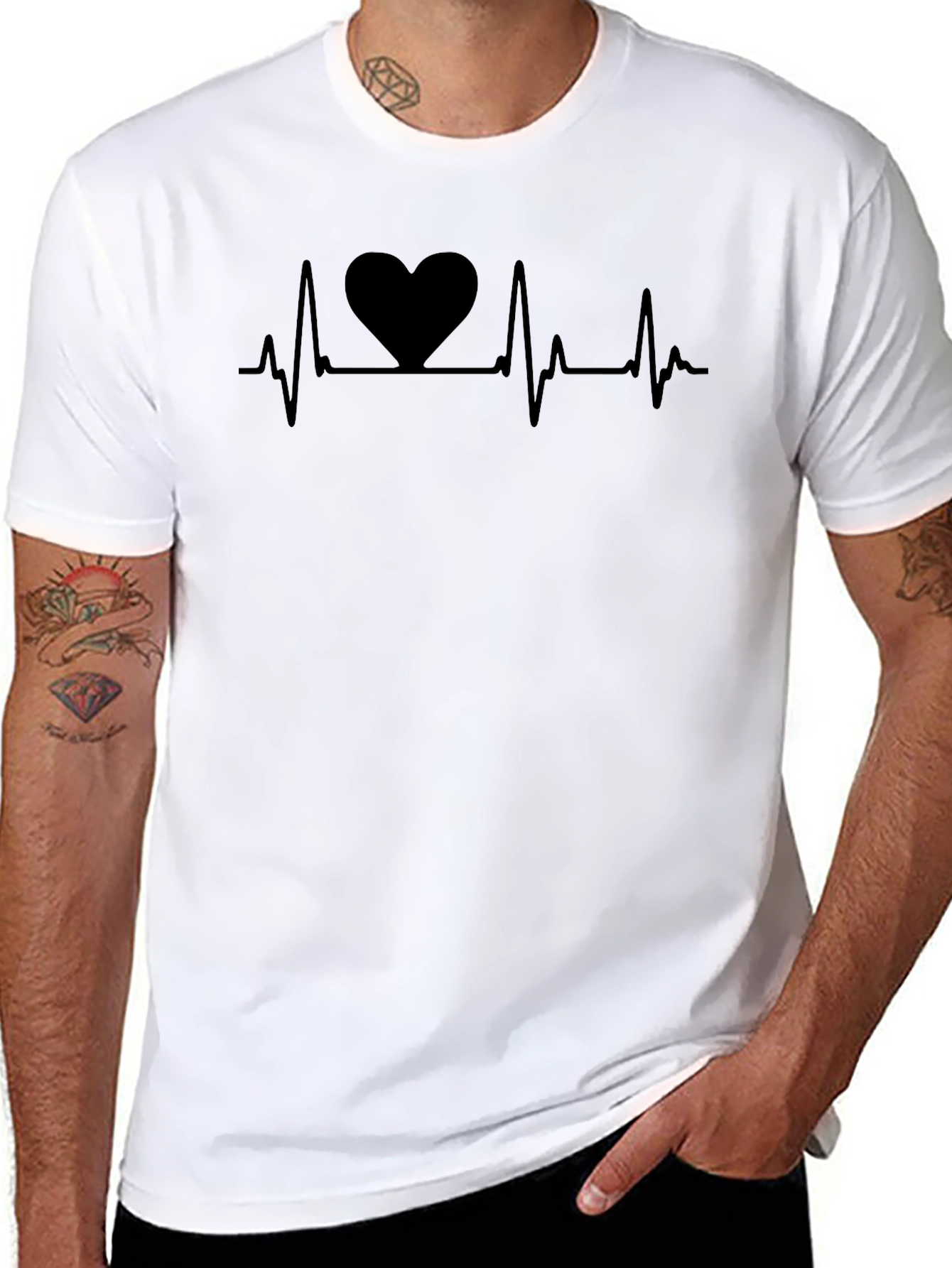 Heartbeat Heart Tee - Classic Black T-Shirt