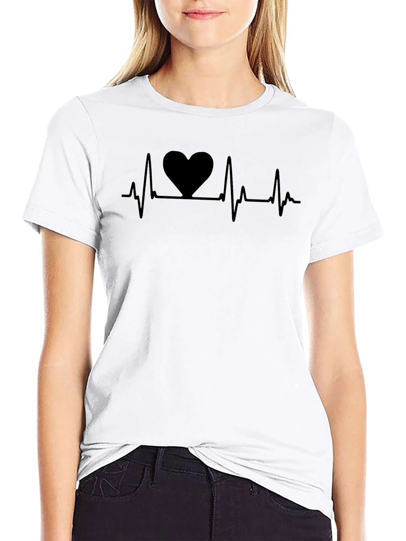 Heartbeat Heart Tee - Classic Black T-Shirt