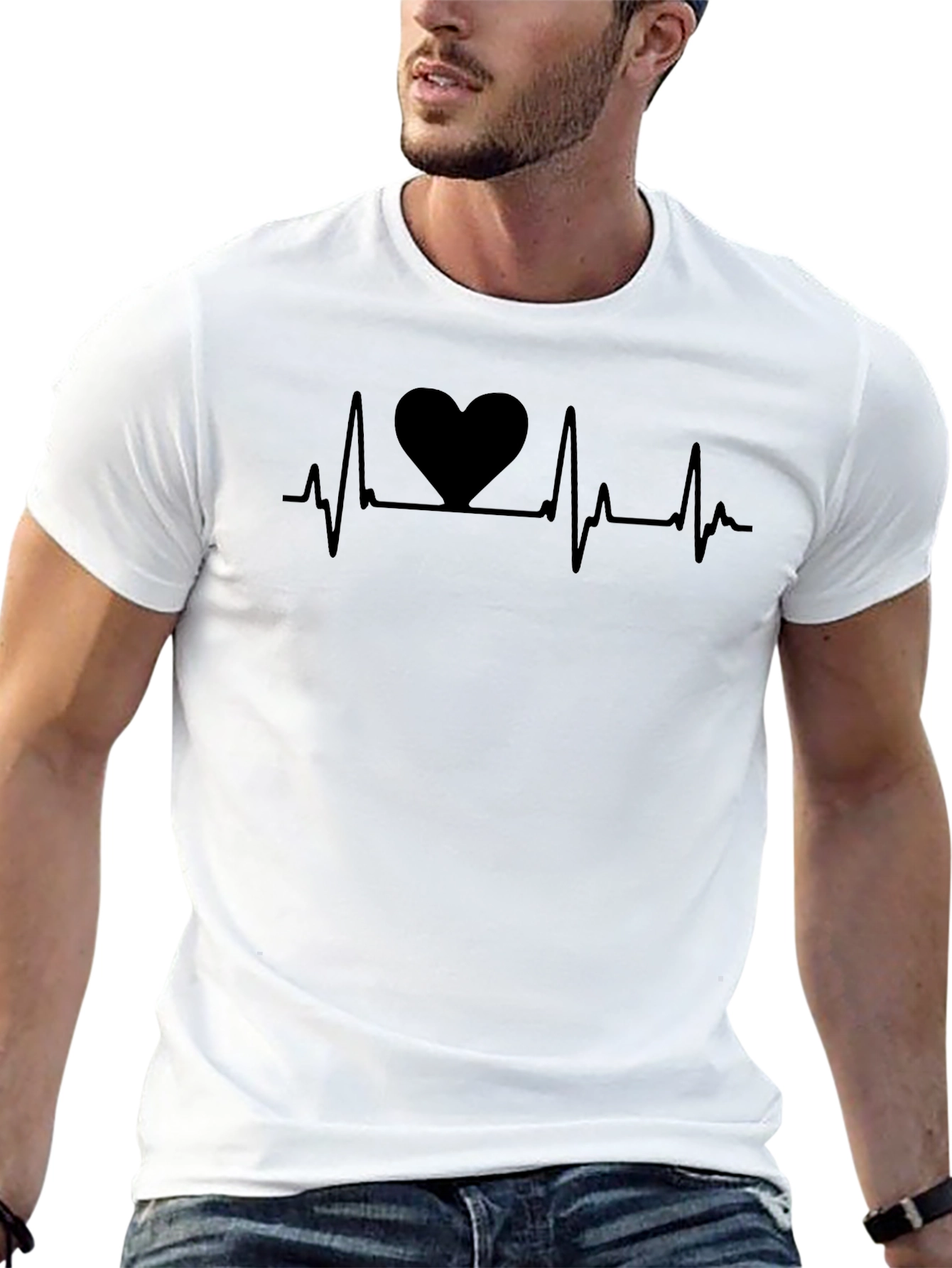 Heartbeat Heart Tee - Classic Black T-Shirt