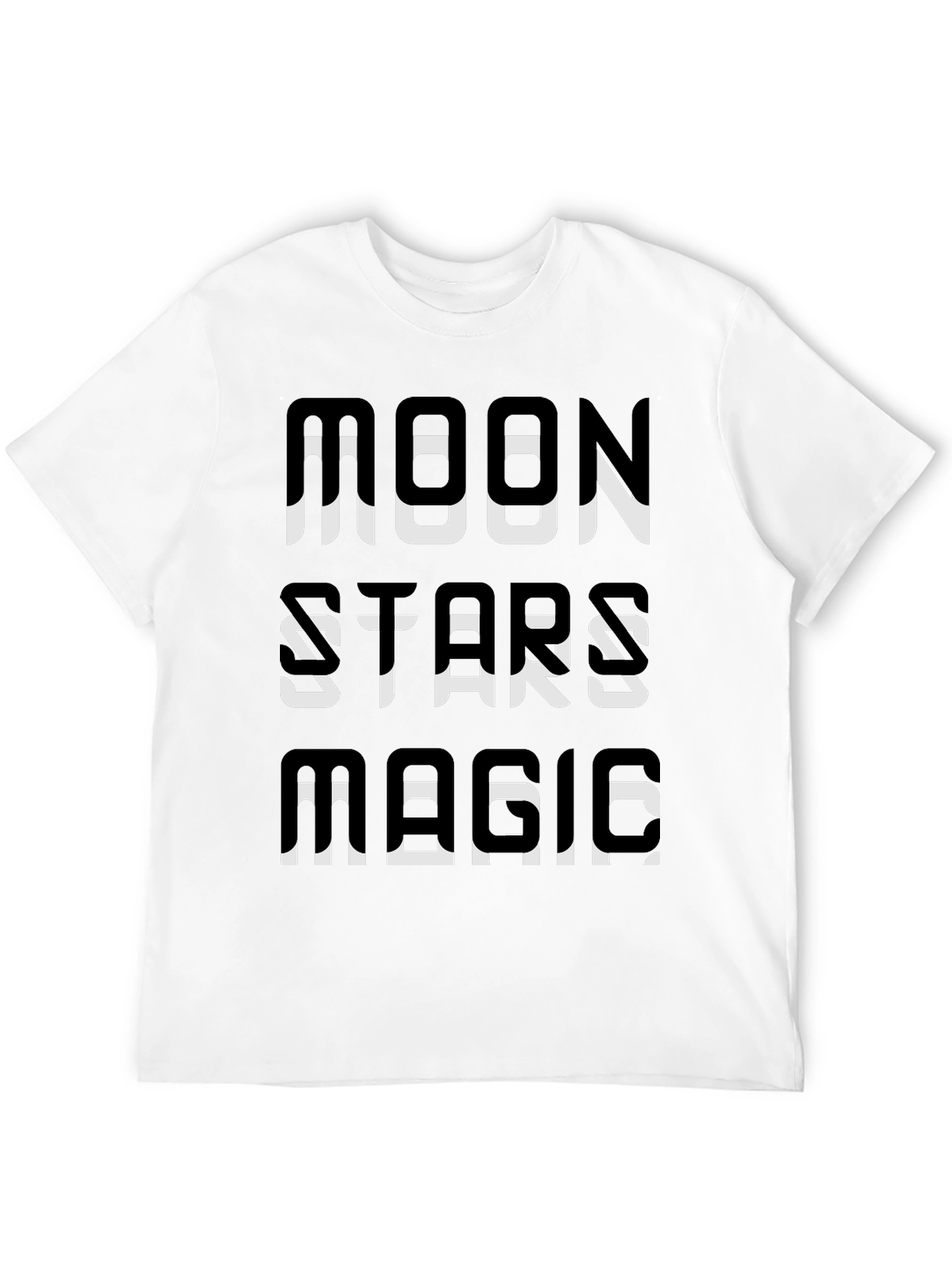 Moon Stars Magic Graphic Tee - Black Cotton T-Shirt