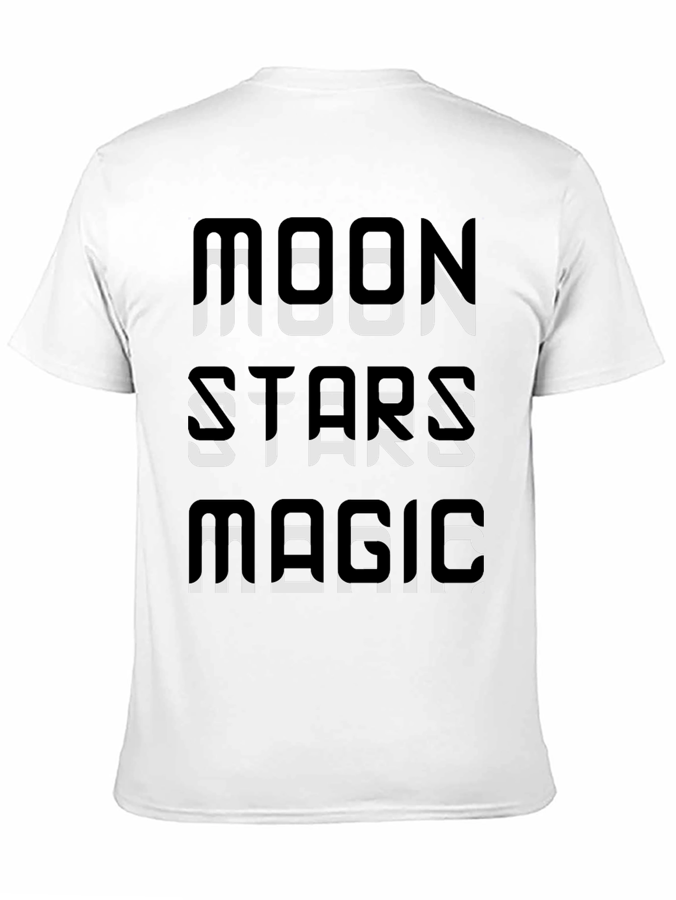 Moon Stars Magic Graphic Tee - Black Cotton T-Shirt