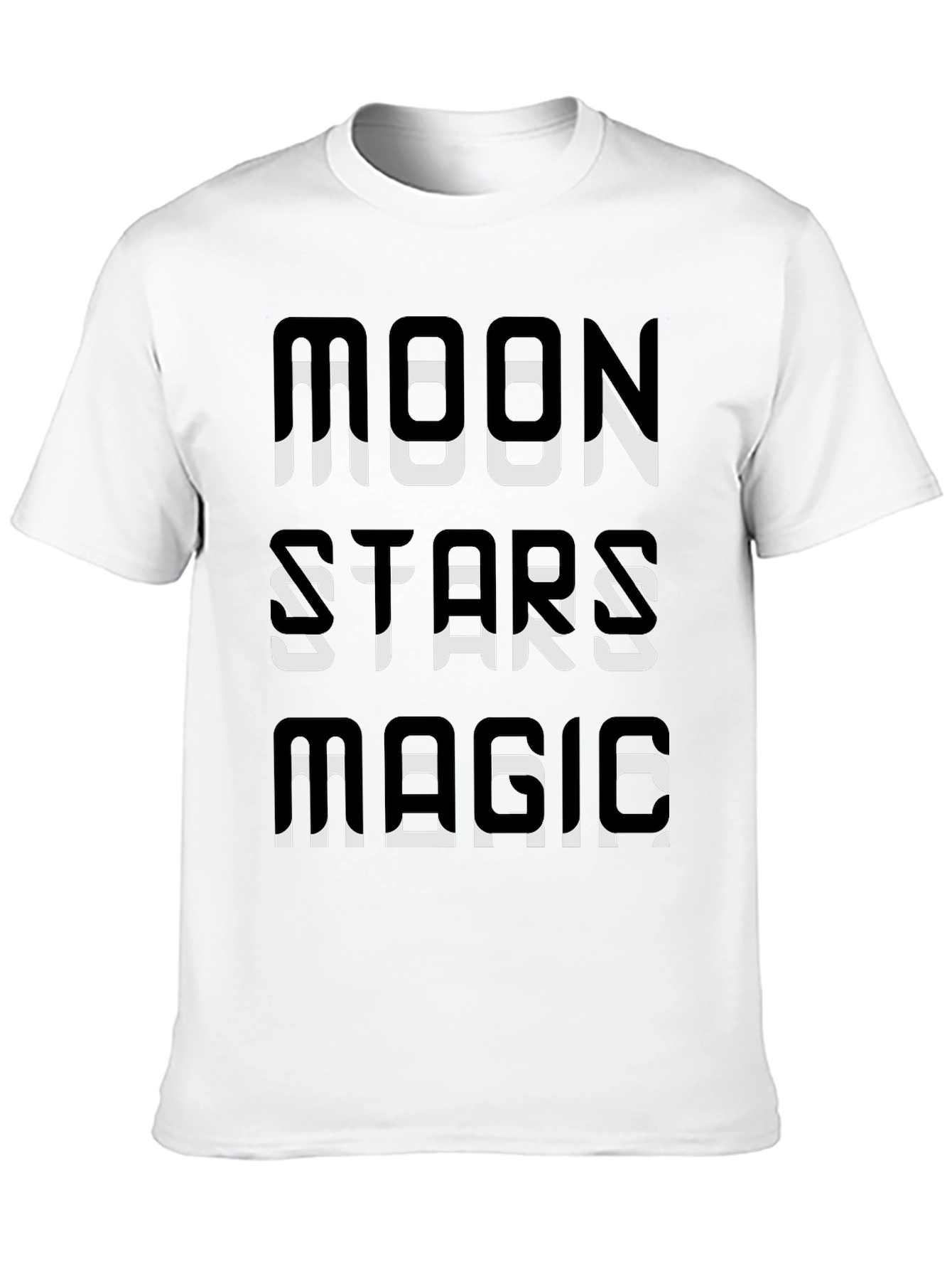 Moon Stars Magic Graphic Tee - Black Cotton T-Shirt