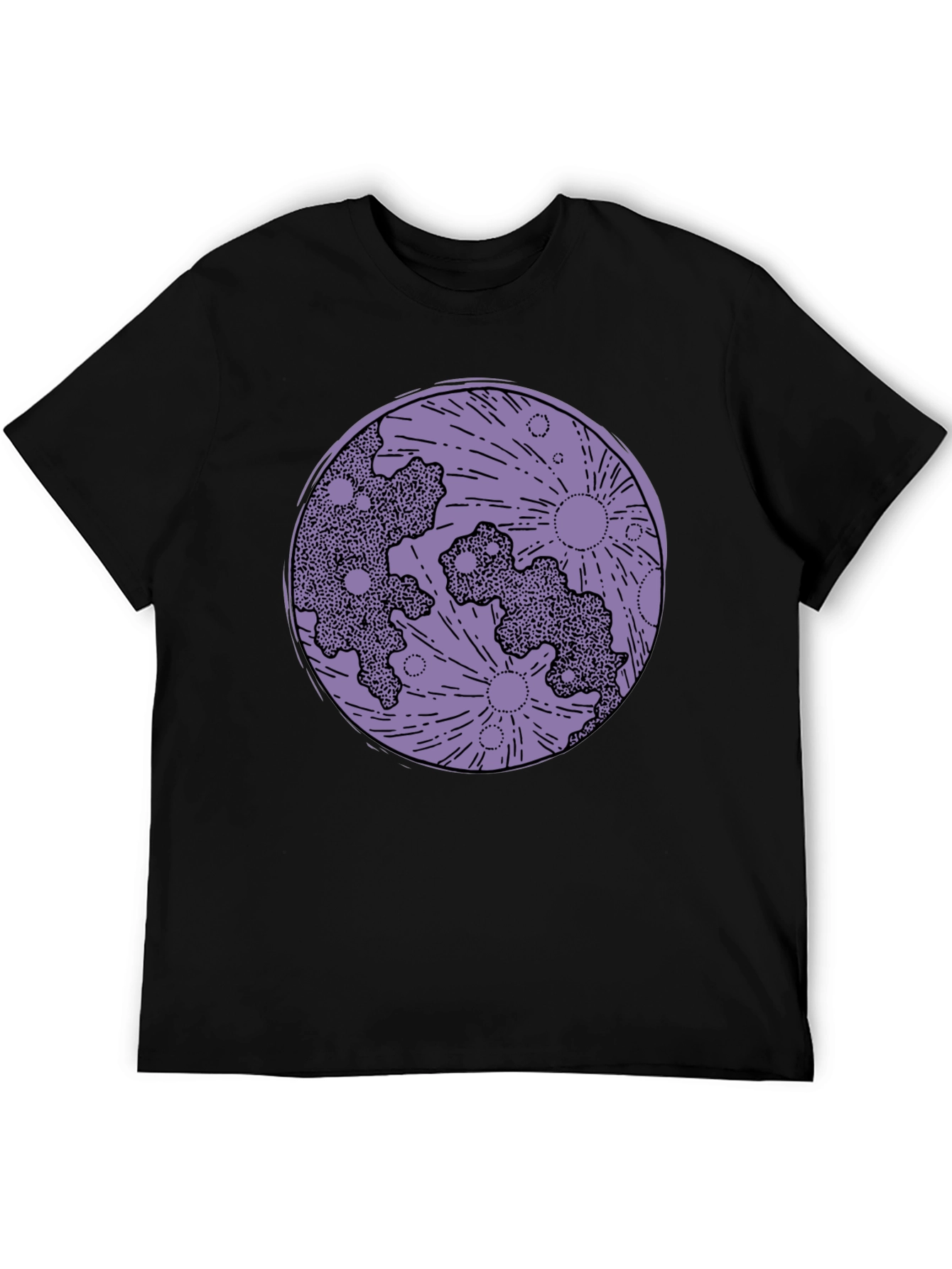 Moon Print Black T-Shirt - Celestial Graphic Tee