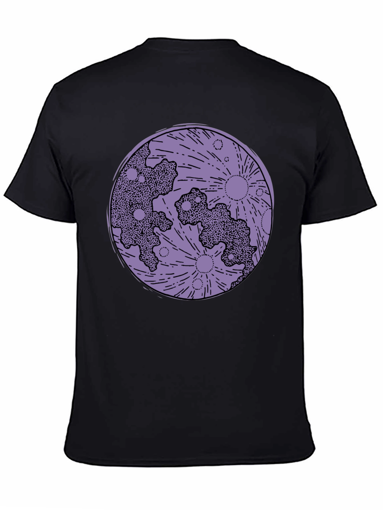 Moon Print Black T-Shirt - Celestial Graphic Tee