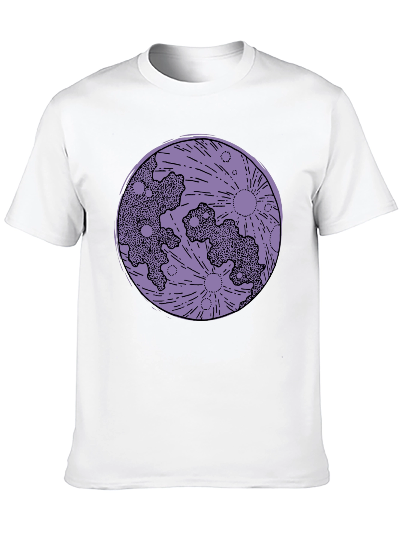 Moon Print Black T-Shirt - Celestial Graphic Tee