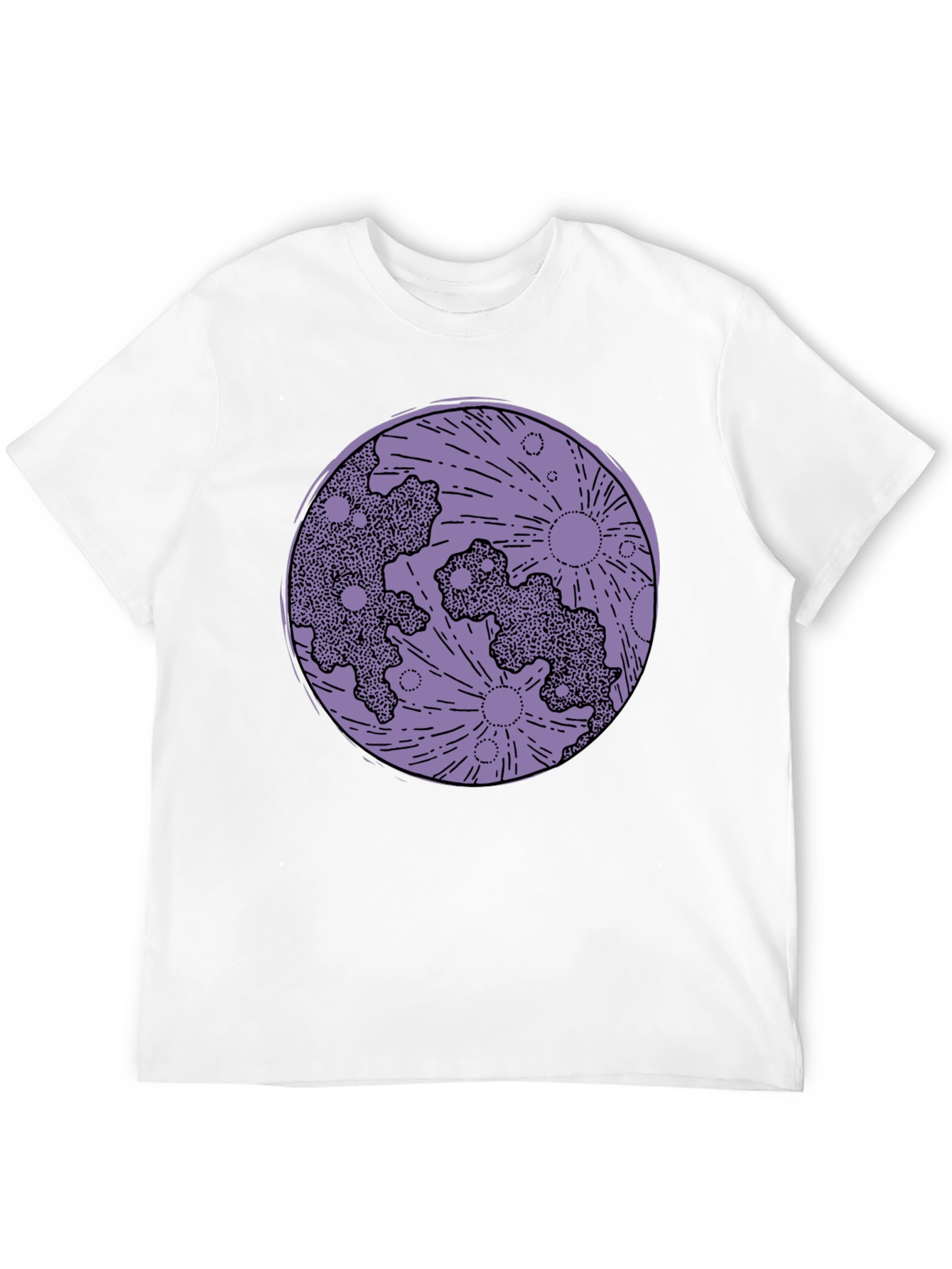 Moon Print Black T-Shirt - Celestial Graphic Tee