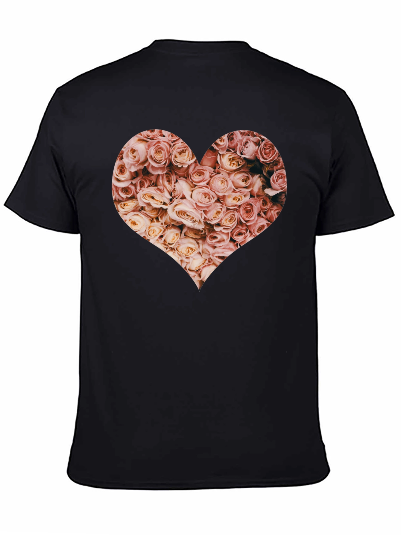 Floral Heart Graphic Tee - Black
