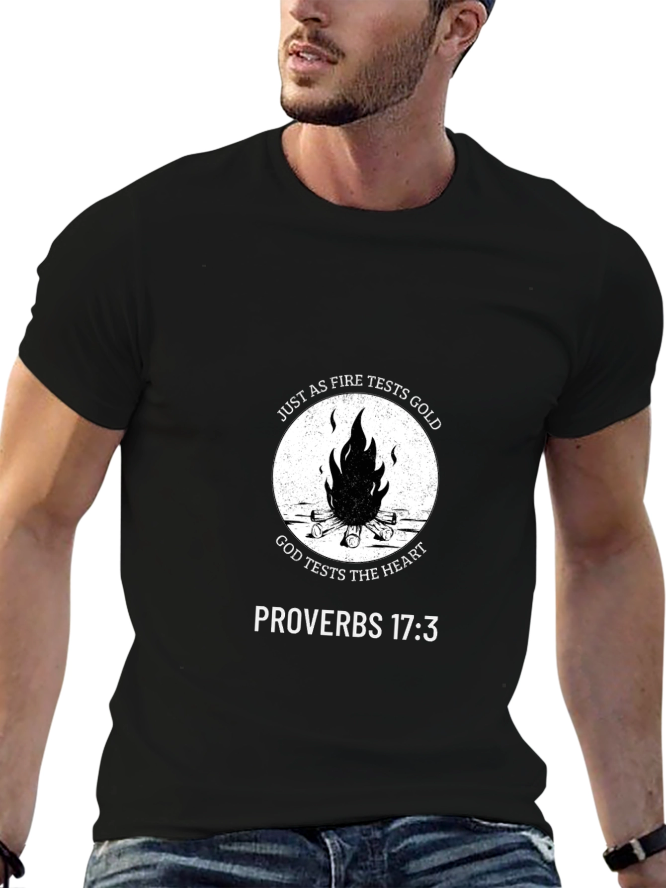 Faith Inspired Fire Tests Gold T-Shirt