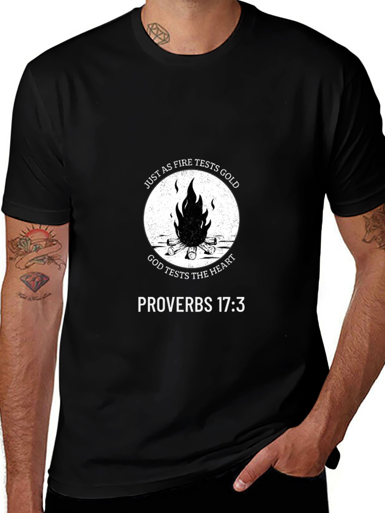 Faith Inspired Fire Tests Gold T-Shirt