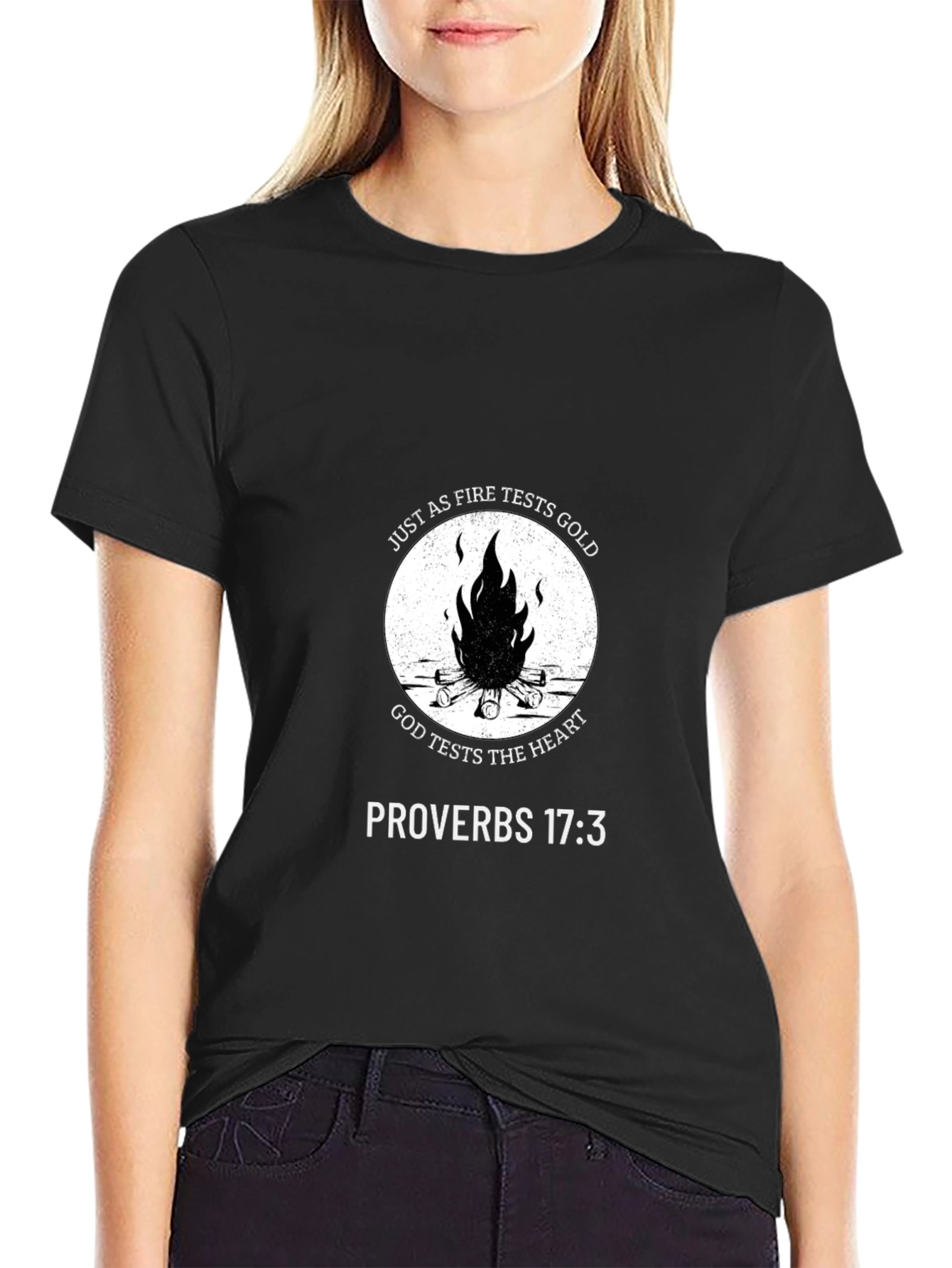 Faith Inspired Fire Tests Gold T-Shirt
