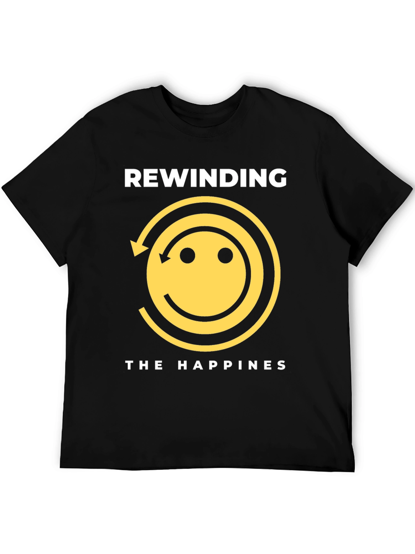 Rewinding the Happiness Black Graphic Tee