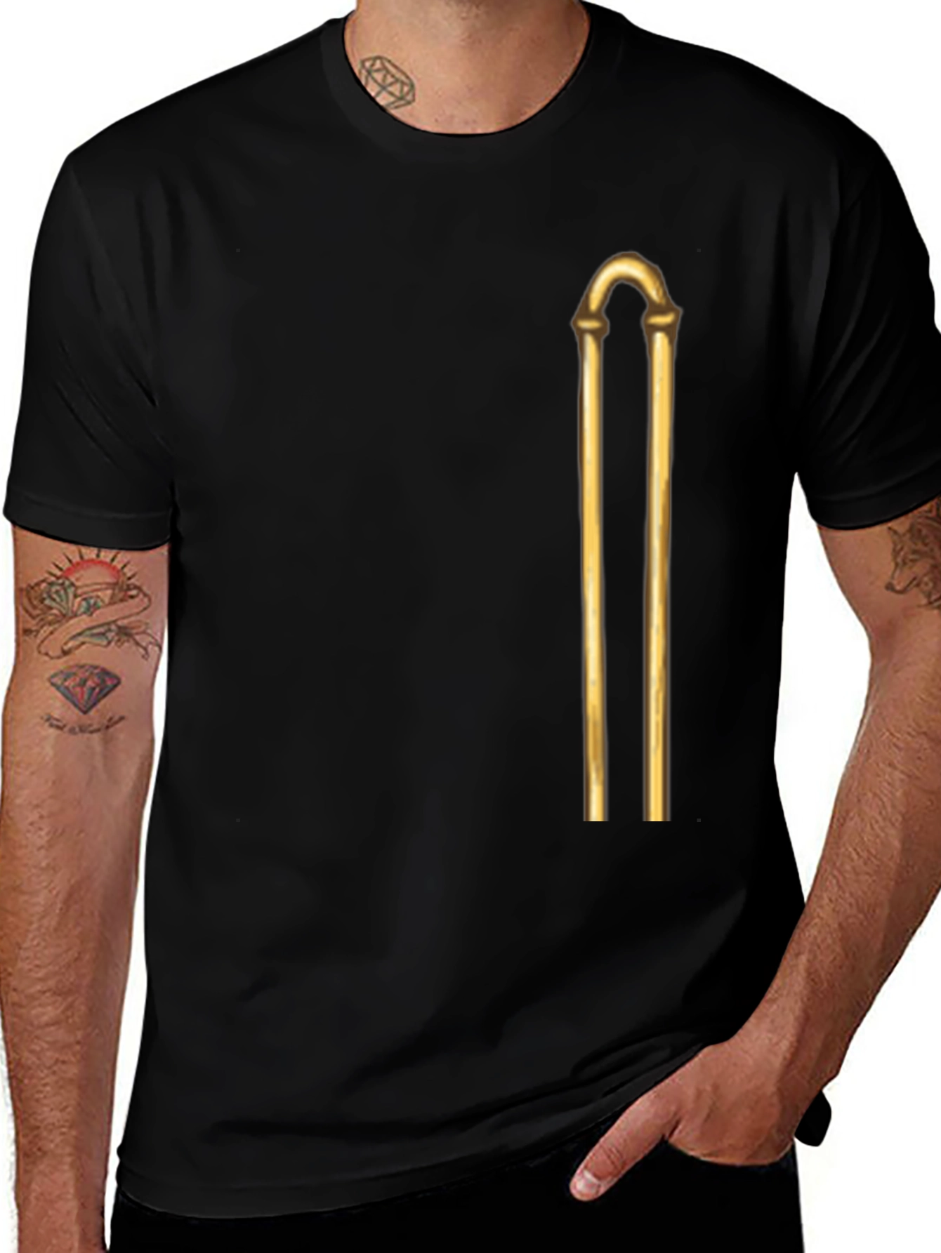 Golden Rod Graphic Black T-Shirt