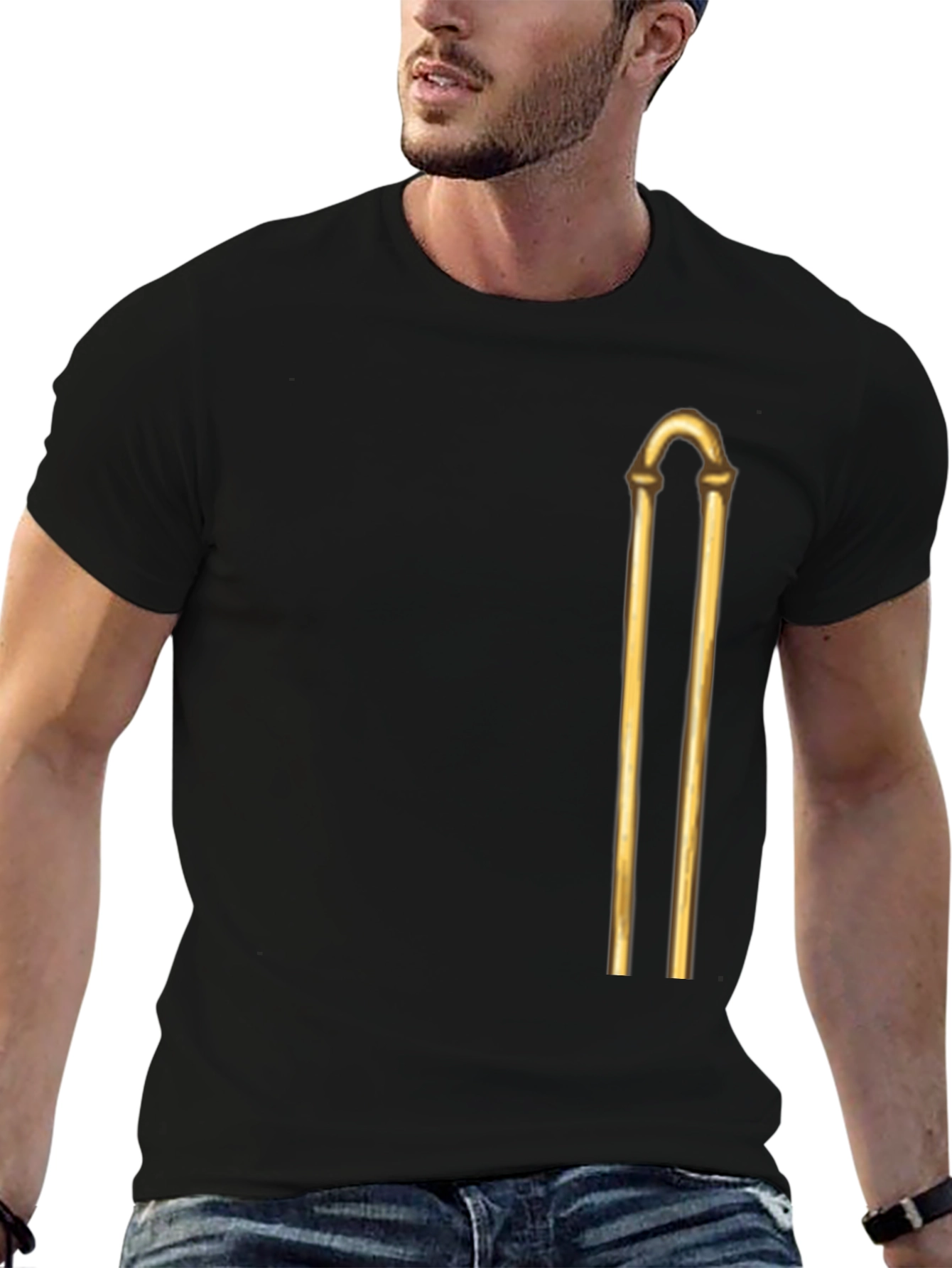 Golden Rod Graphic Black T-Shirt