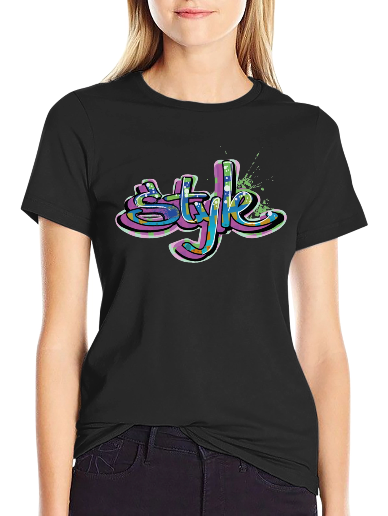 Graffiti Style T-Shirt - Bold Graphic Print Tee