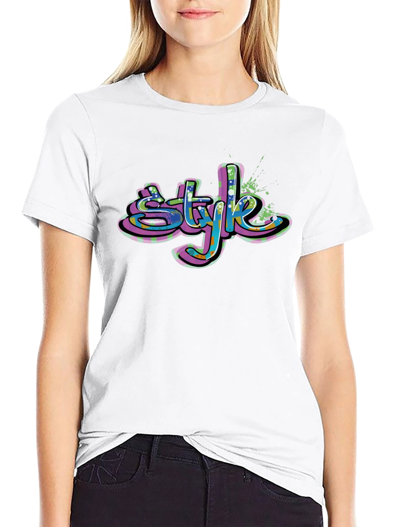 Graffiti Style T-Shirt - Bold Graphic Print Tee