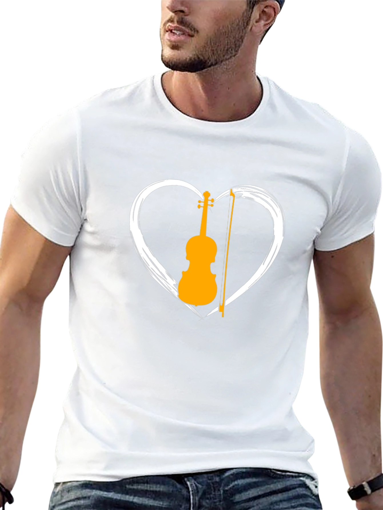 Violin Heart Graphic Tee - Musician T-Shirt