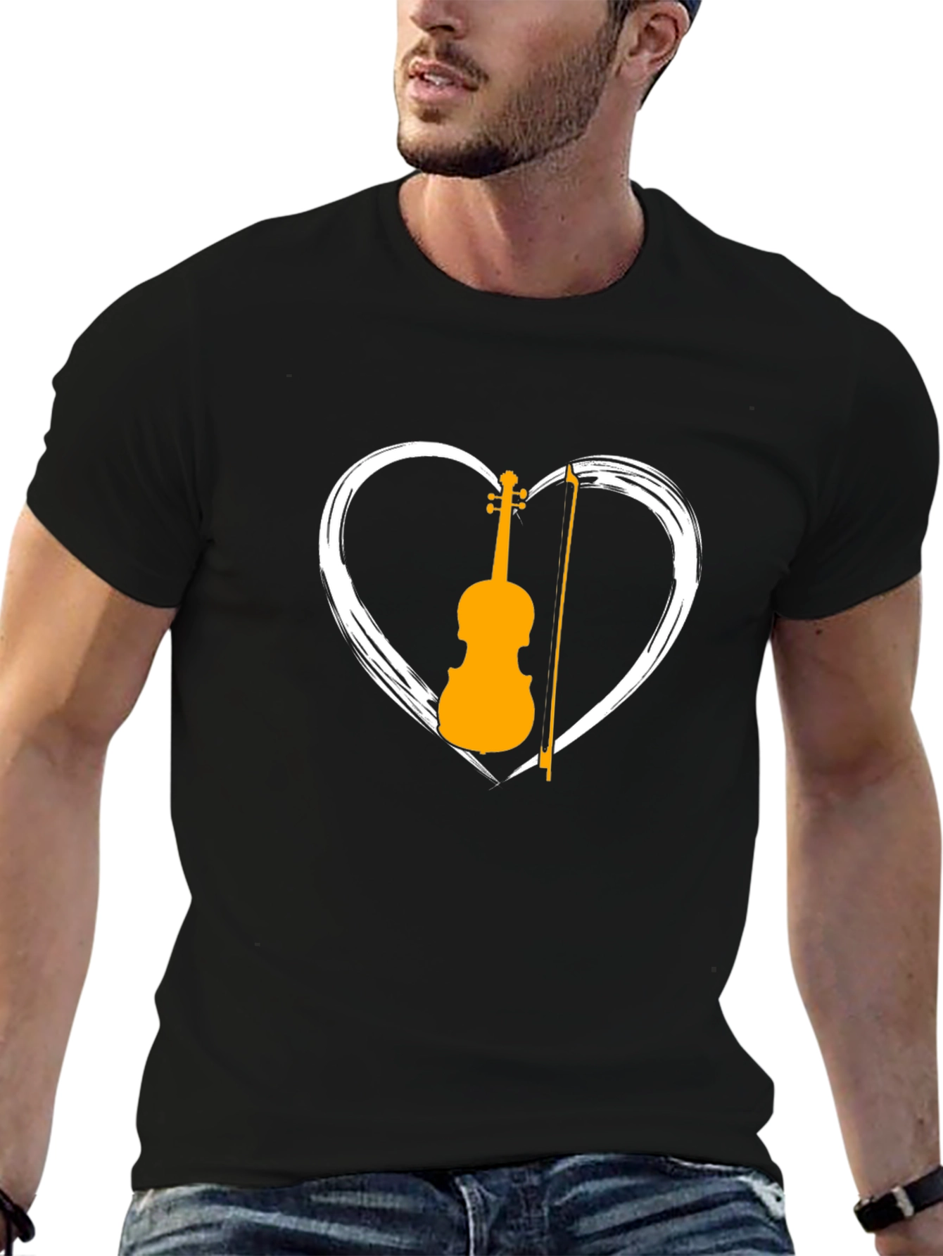 Violin Heart Graphic Tee - Musician T-Shirt