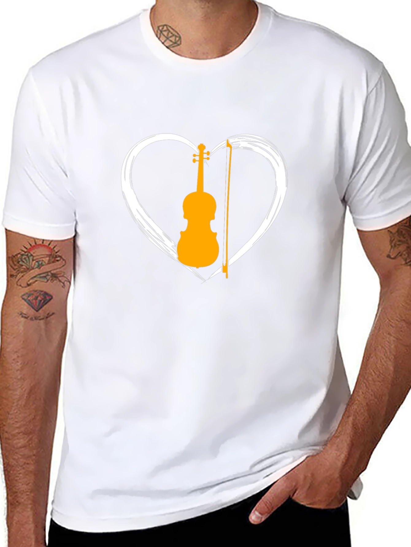 Violin Heart Graphic Tee - Musician T-Shirt
