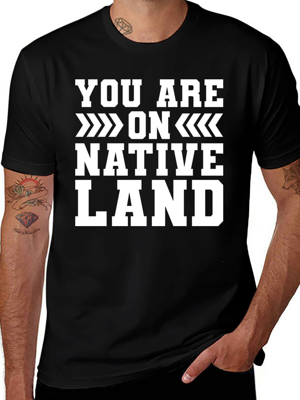 Native Land Graphic Tee - Black