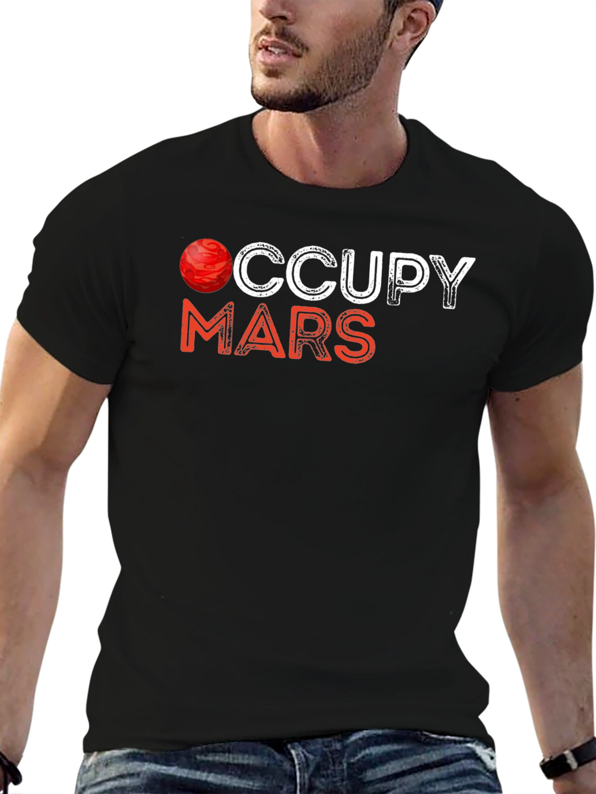 Occupy Mars Graphic Tee - Space Exploration T-Shirt