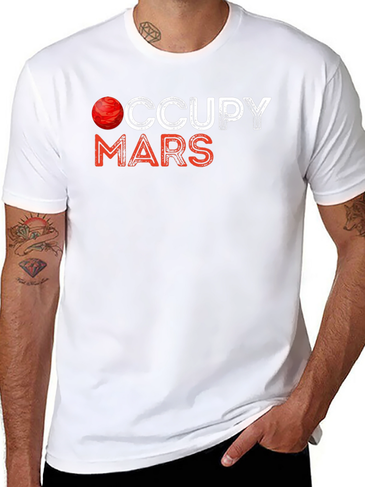 Occupy Mars Graphic Tee - Space Exploration T-Shirt