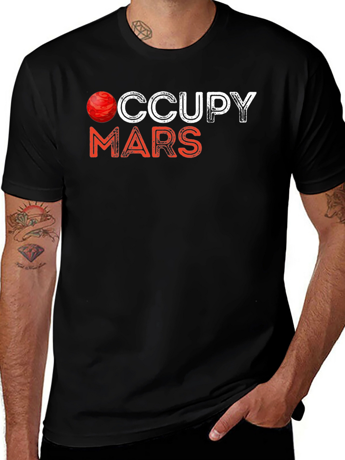 Occupy Mars Graphic Tee - Space Exploration T-Shirt