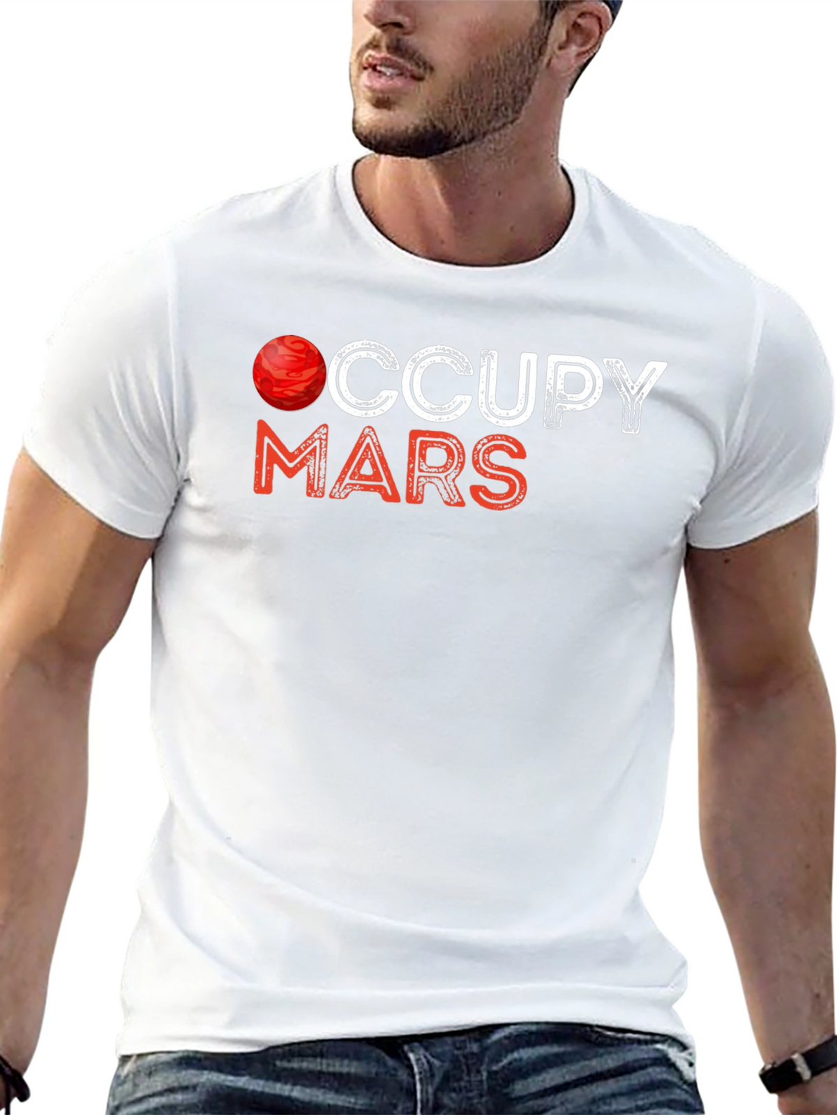 Occupy Mars Graphic Tee - Space Exploration T-Shirt