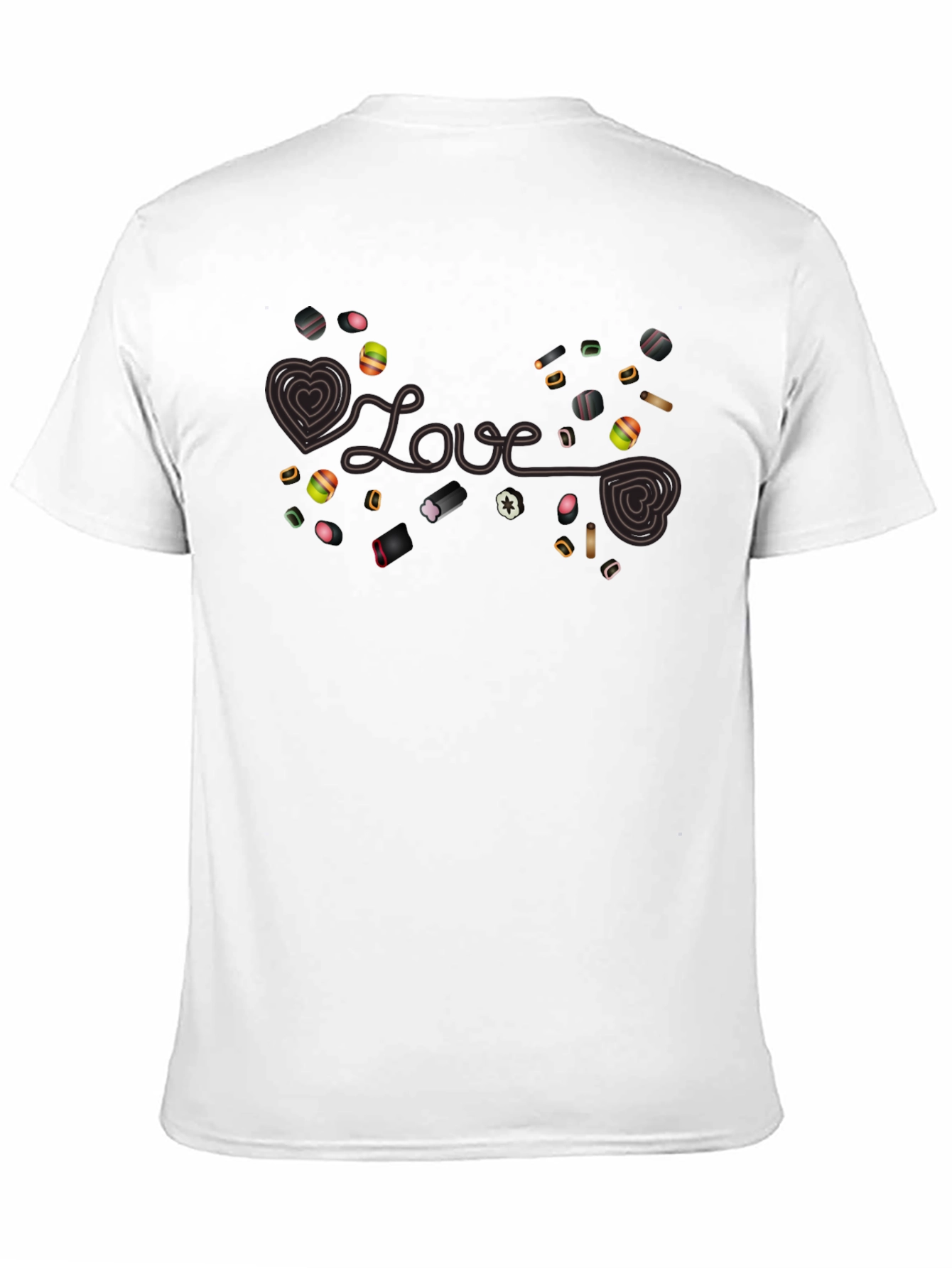 Love Candy Heart Graphic Black T-Shirt