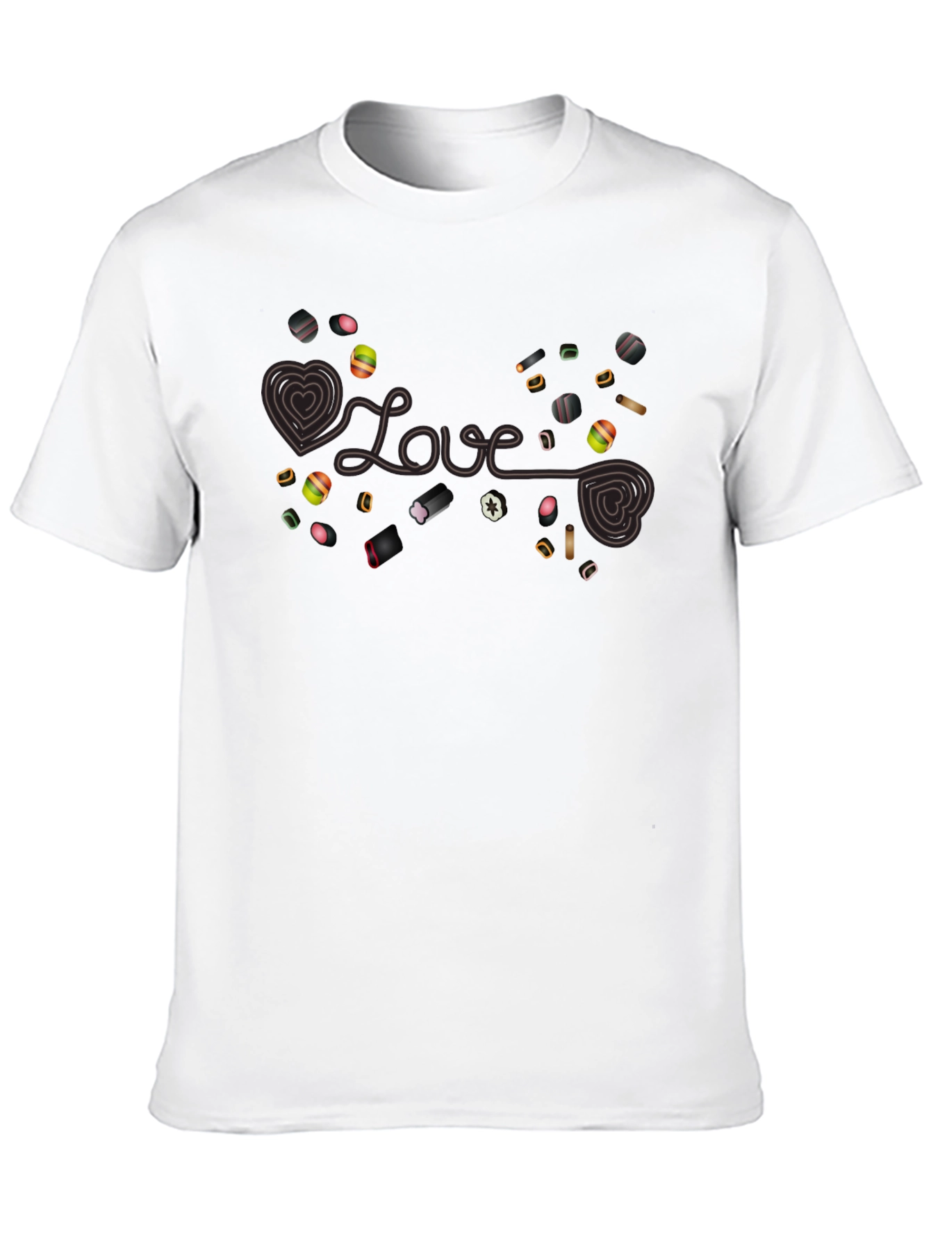 Love Candy Heart Graphic Black T-Shirt