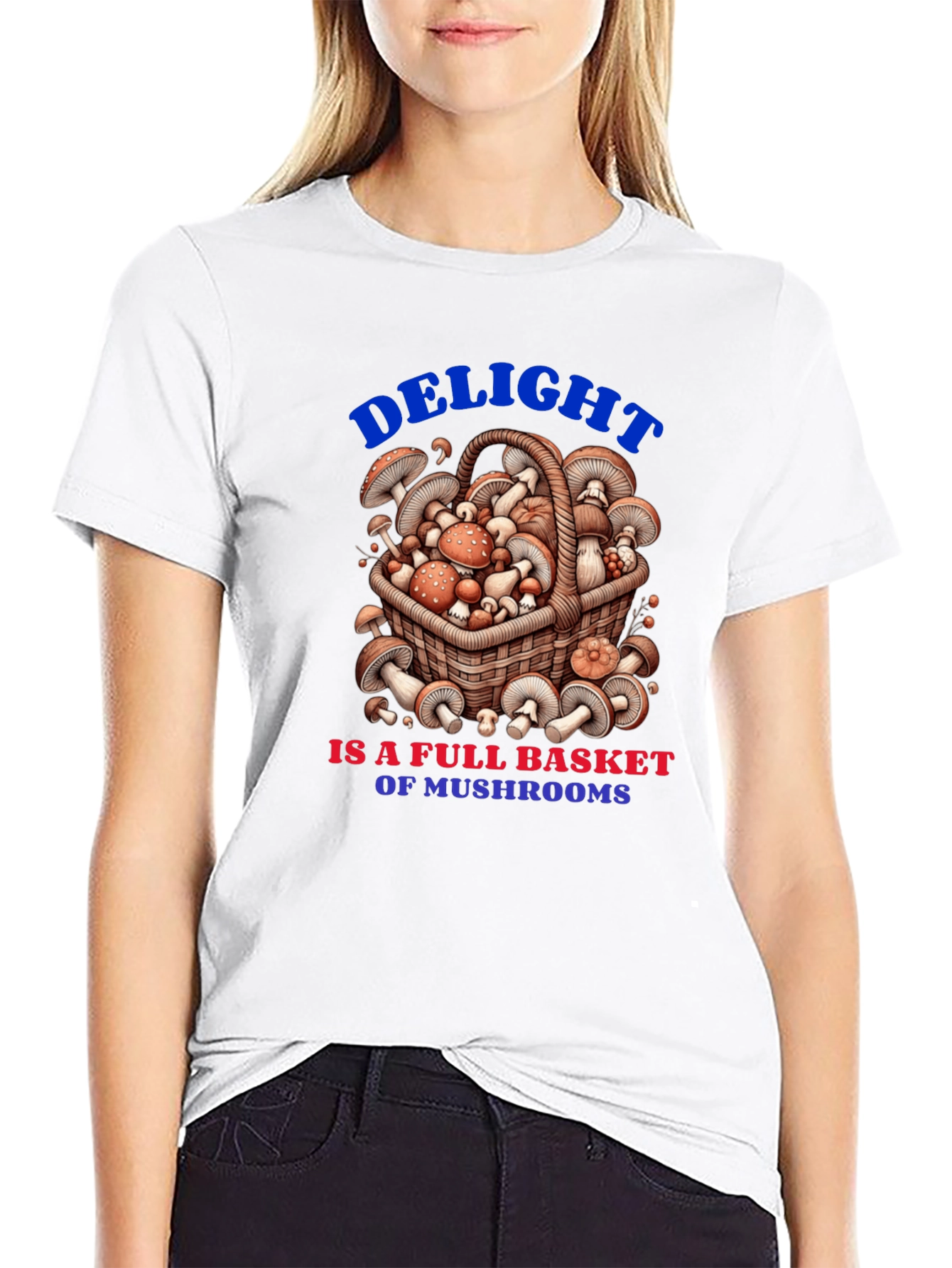 Mushroom Basket Graphic Tee - Delightful Design