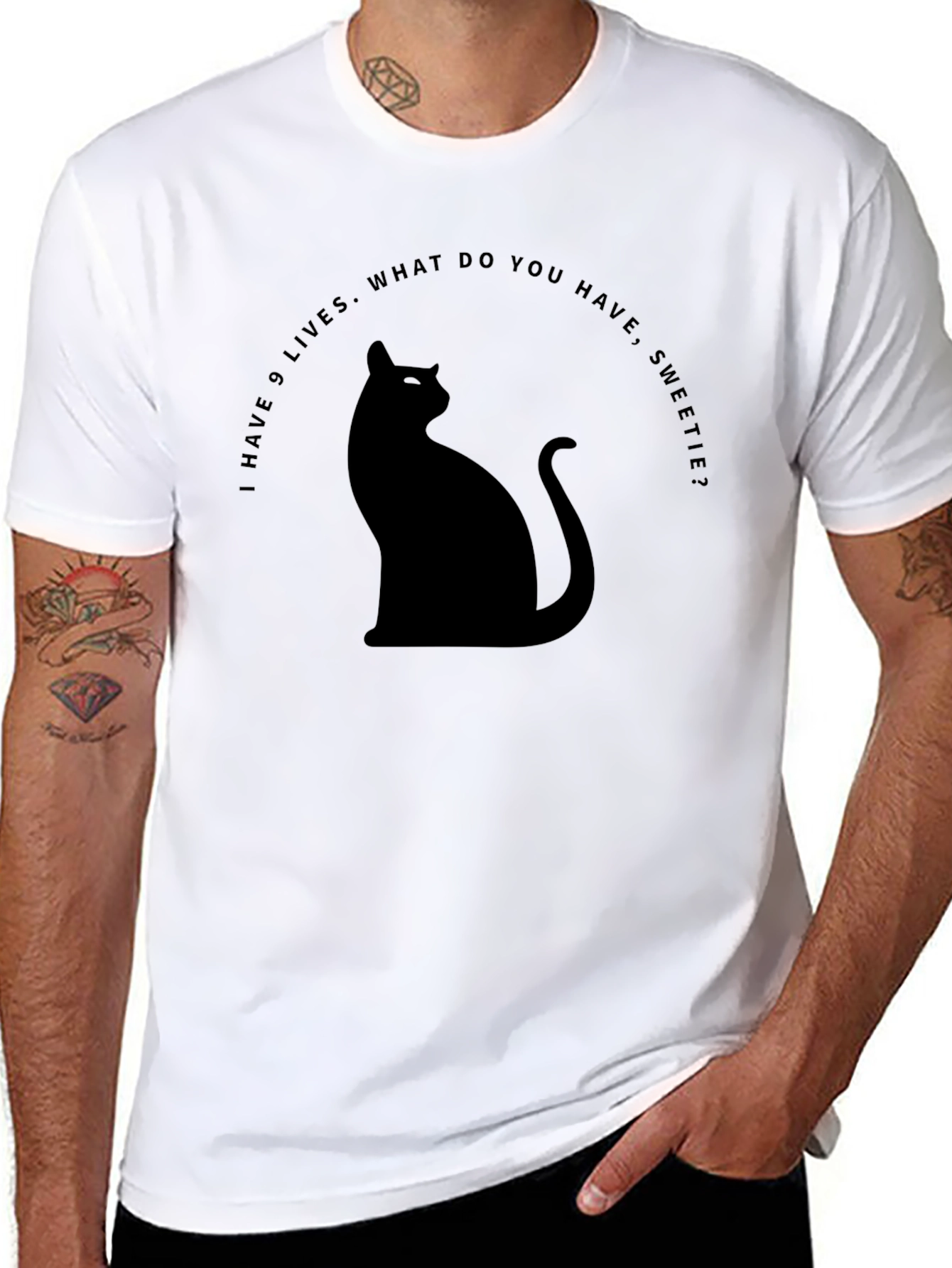 Nine Lives Cat T-Shirt - Funny Cat Lover Tee