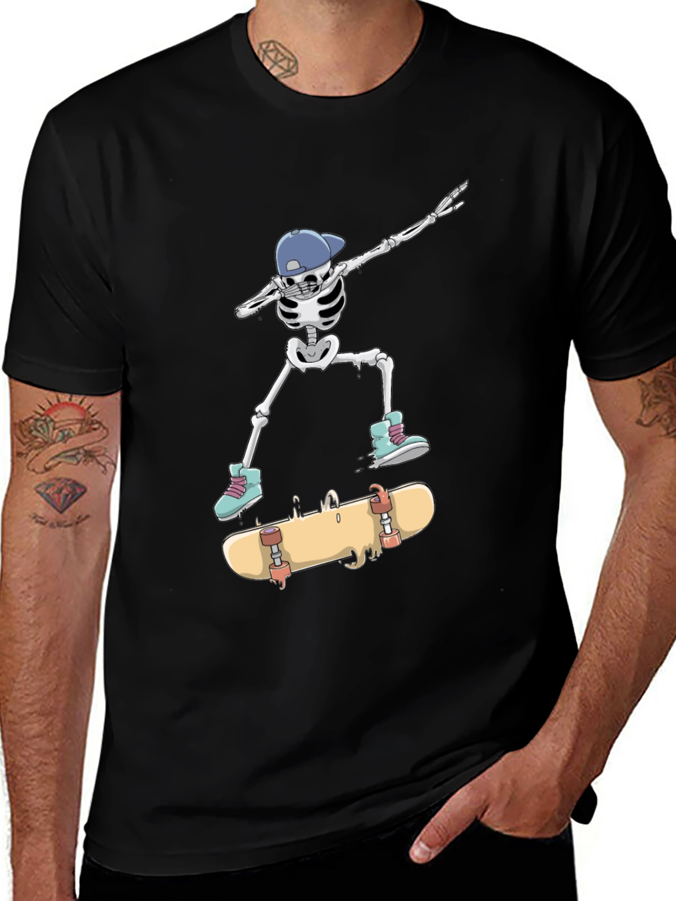 Skateboarding Skeleton Graphic Tee