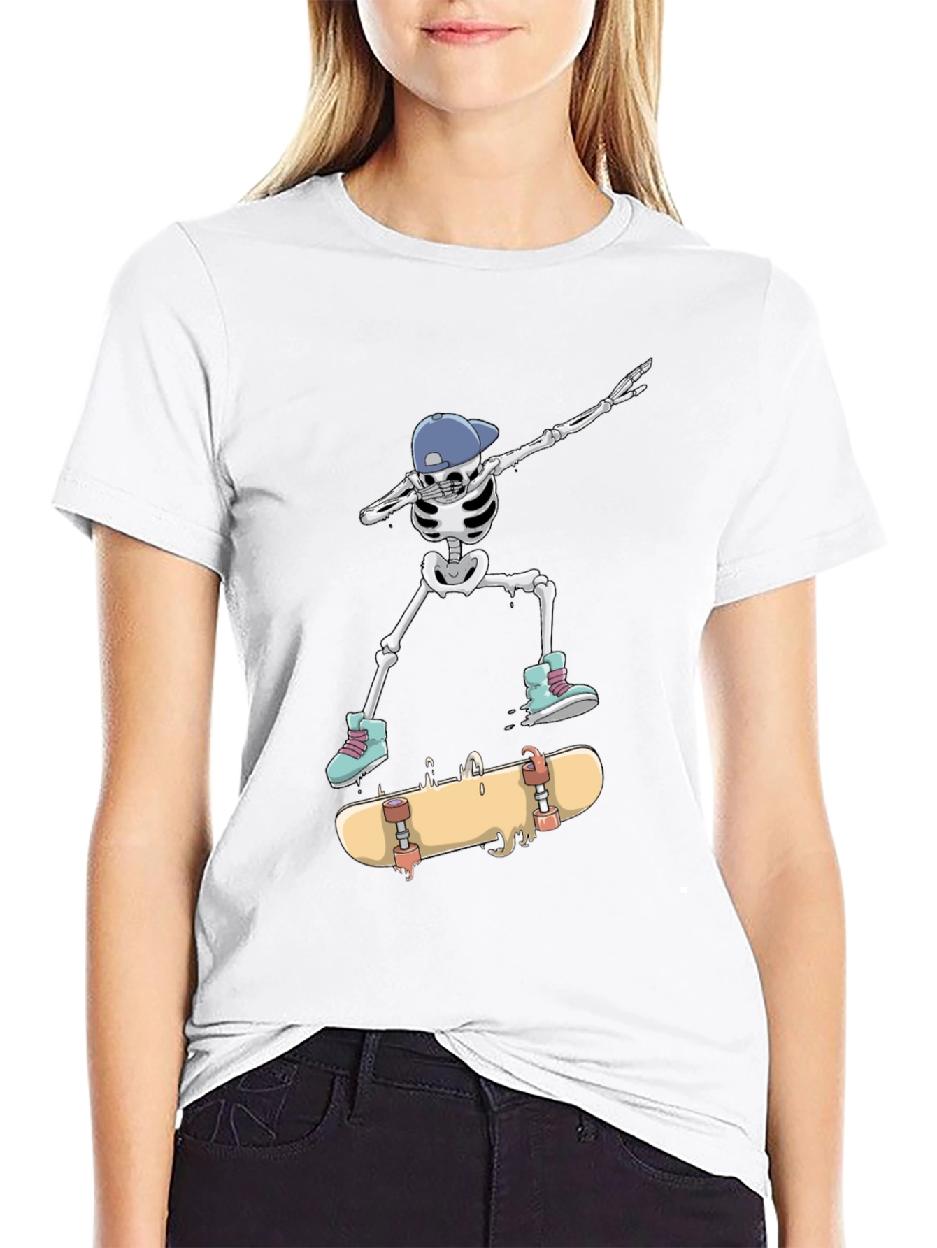 Skateboarding Skeleton Graphic Tee