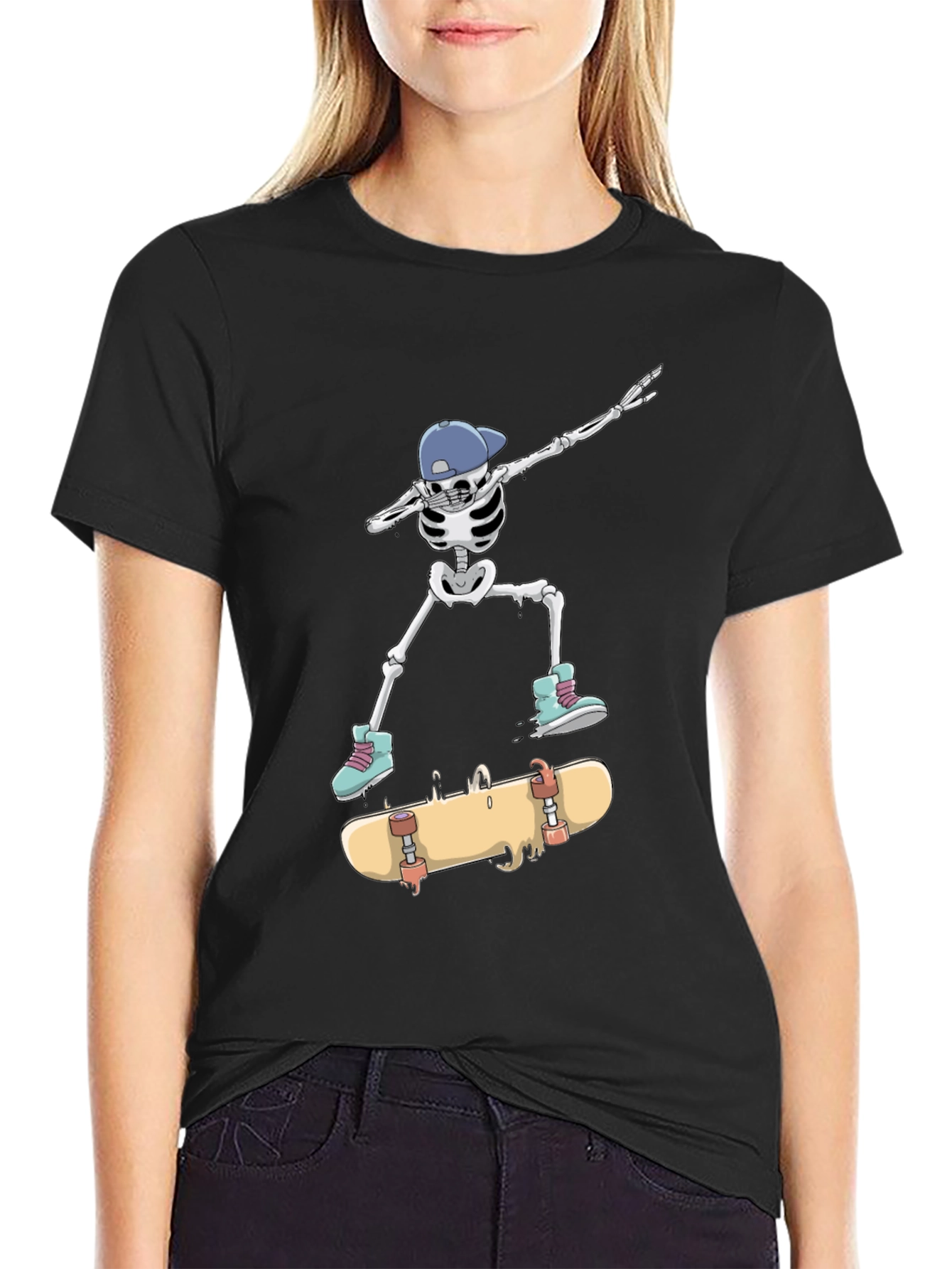 Skateboarding Skeleton Graphic Tee