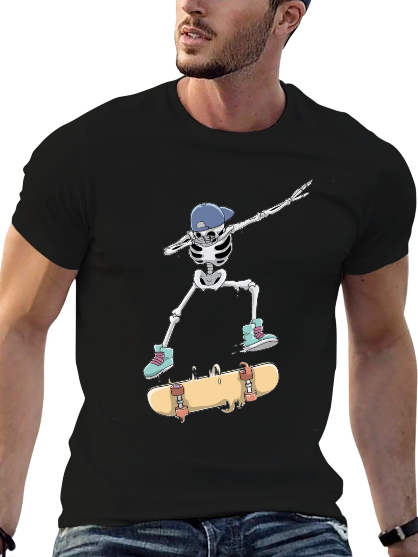 Skateboarding Skeleton Graphic Tee