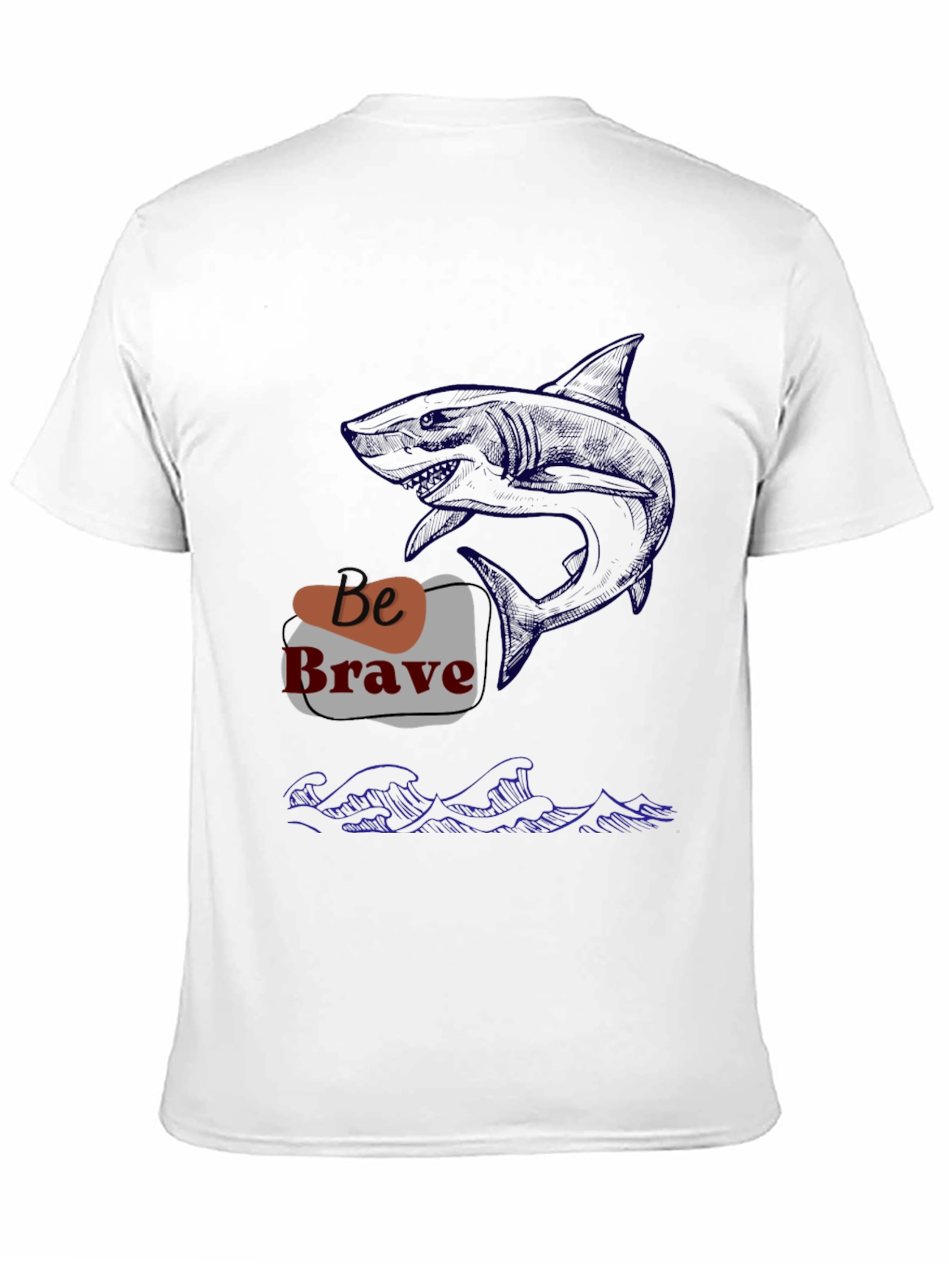 Be Brave Shark Graphic Tee - Black