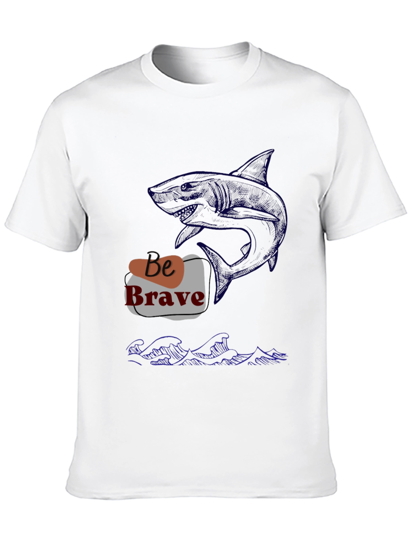 Be Brave Shark Graphic Tee - Black