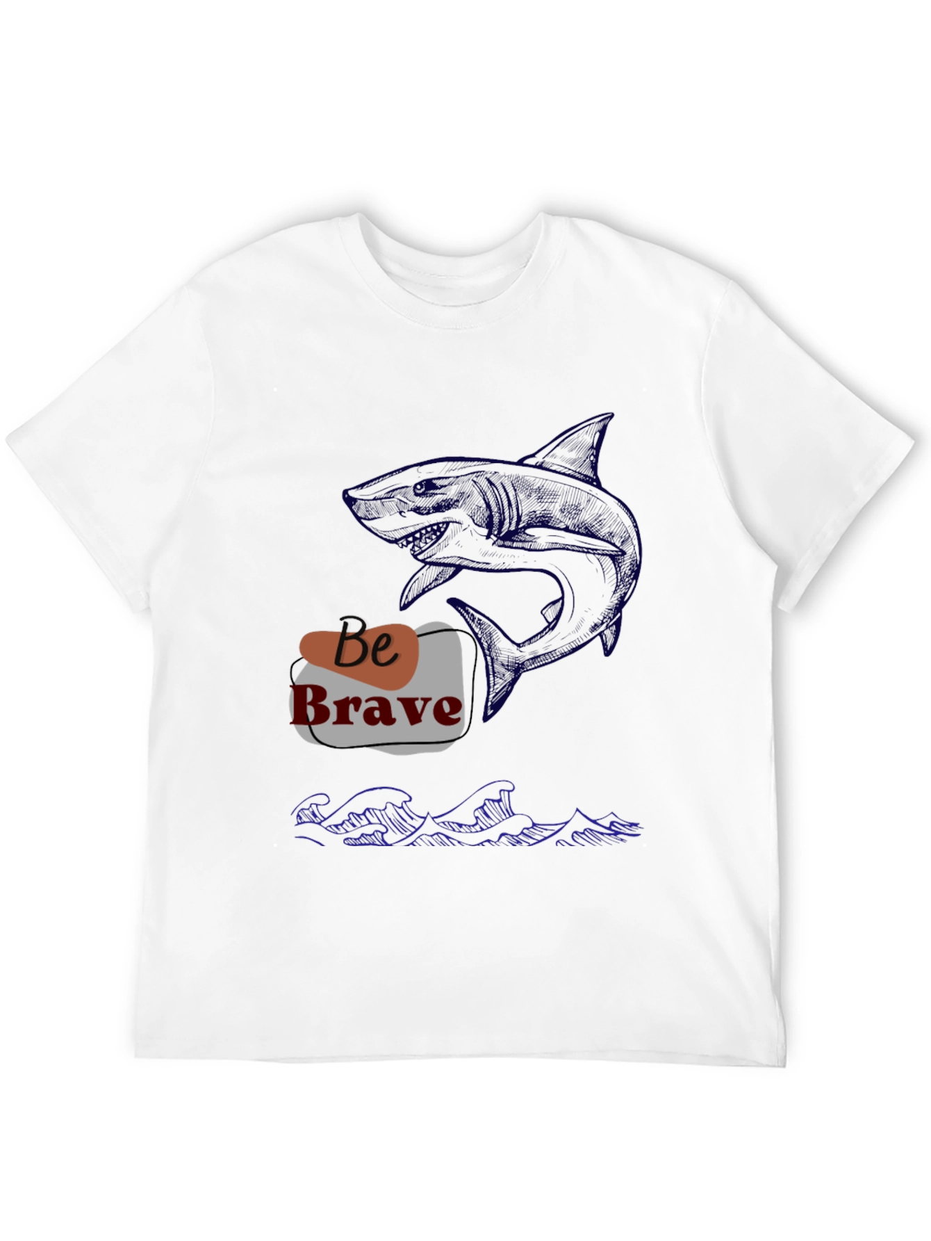 Be Brave Shark Graphic Tee - Black