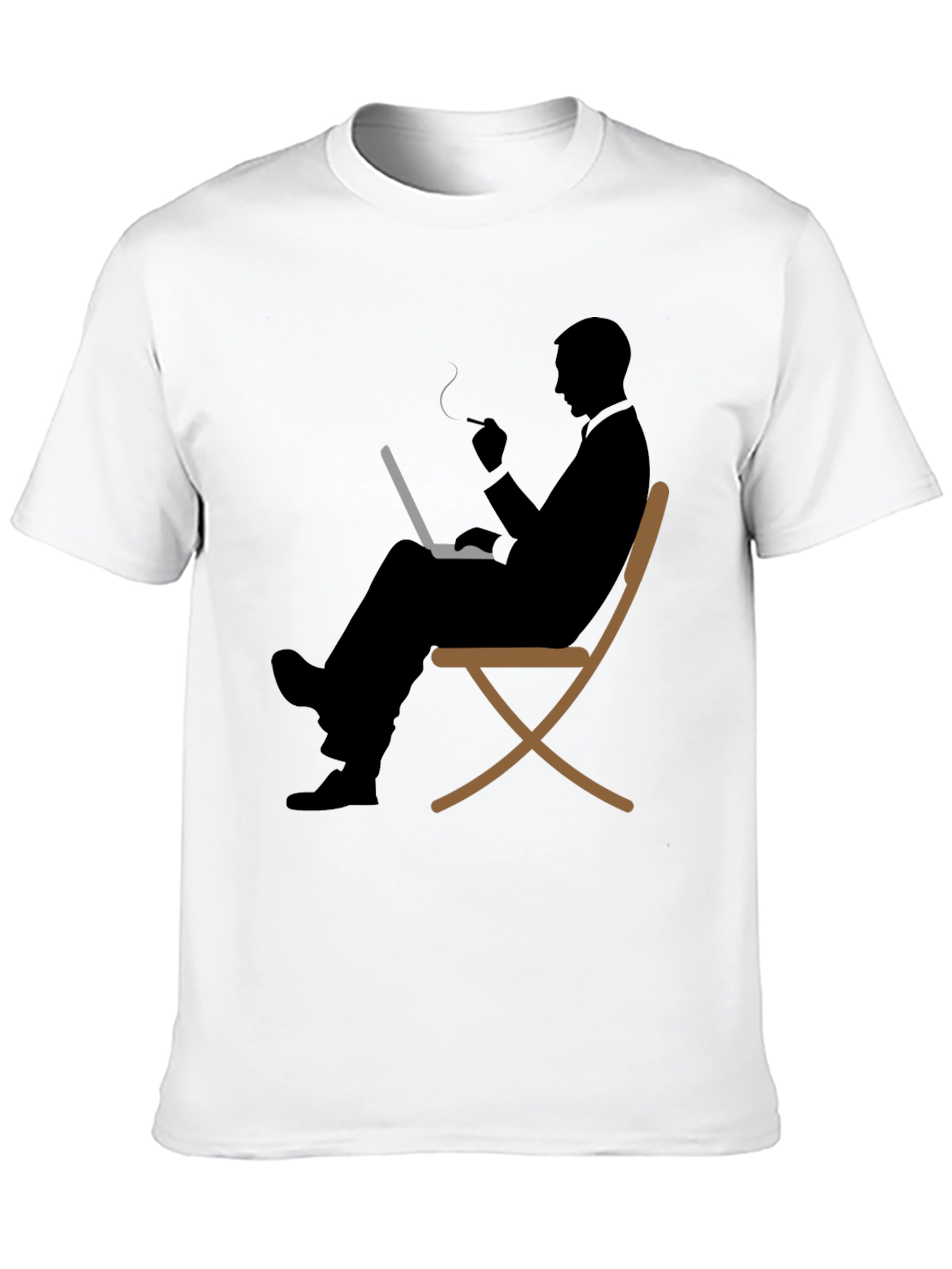 Smoker Silhouette Graphic Tee - Relaxed Style